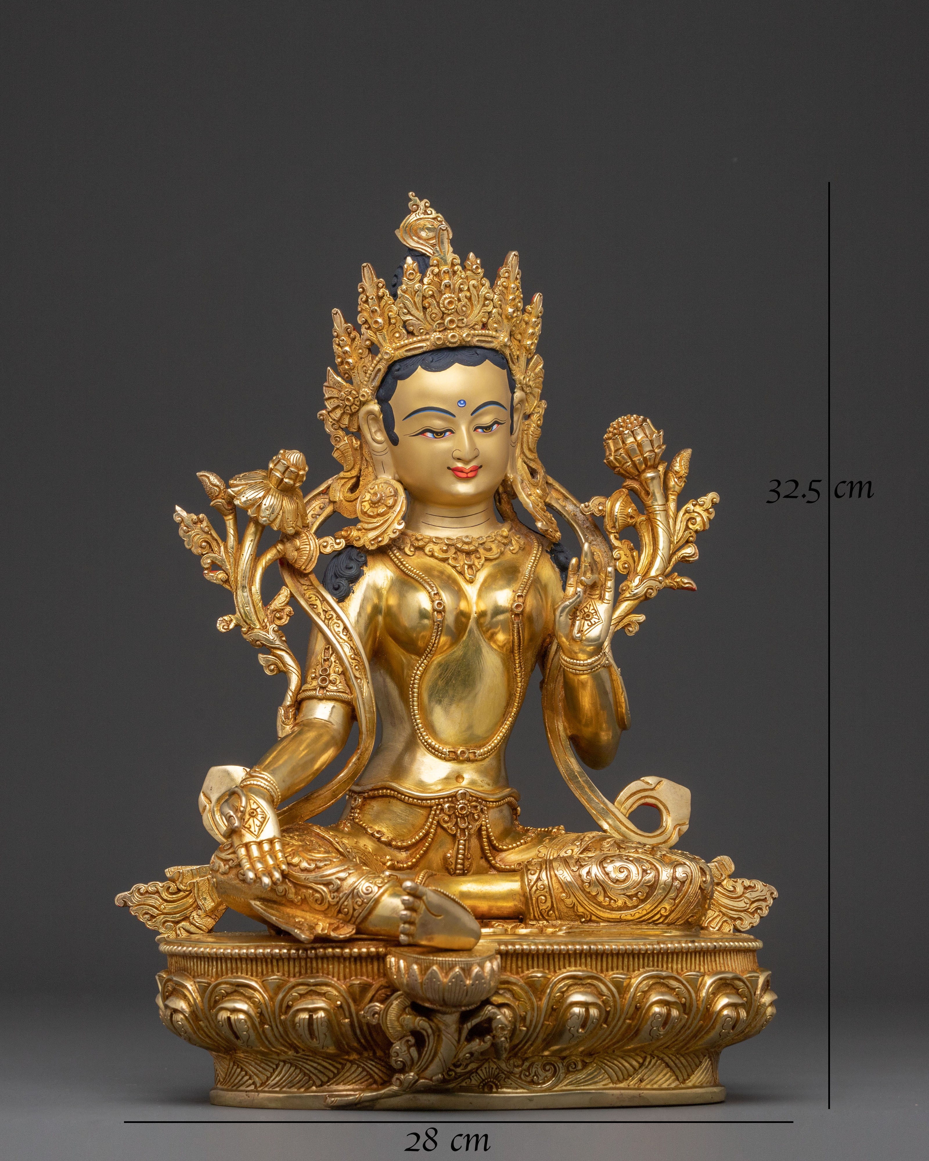 Green Tara Statue: Goddess of Compassion