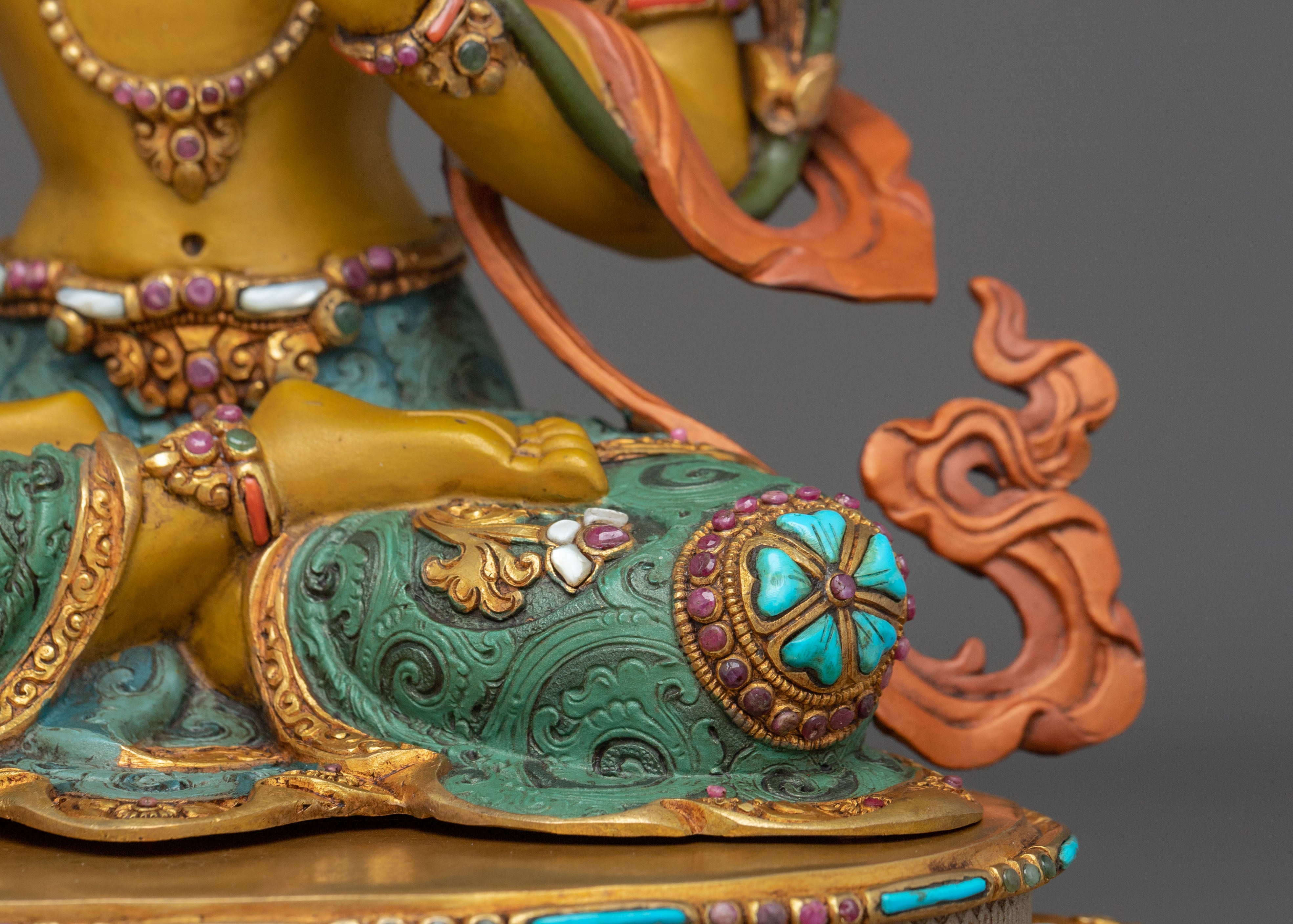 Simhanada Manjushri Buddhist Statue: Lion’s Roar of Wisdom