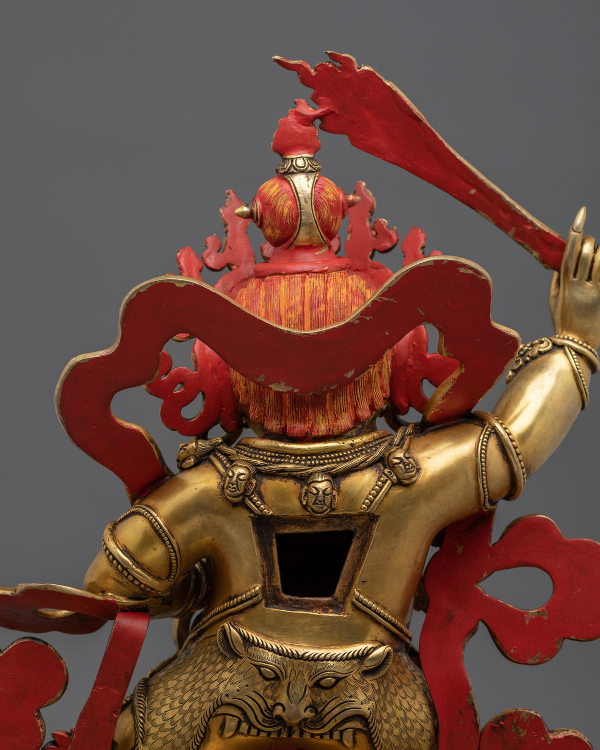 Black Manjushri Copper Figurine – 24K Gold Gilded Premium Artistry