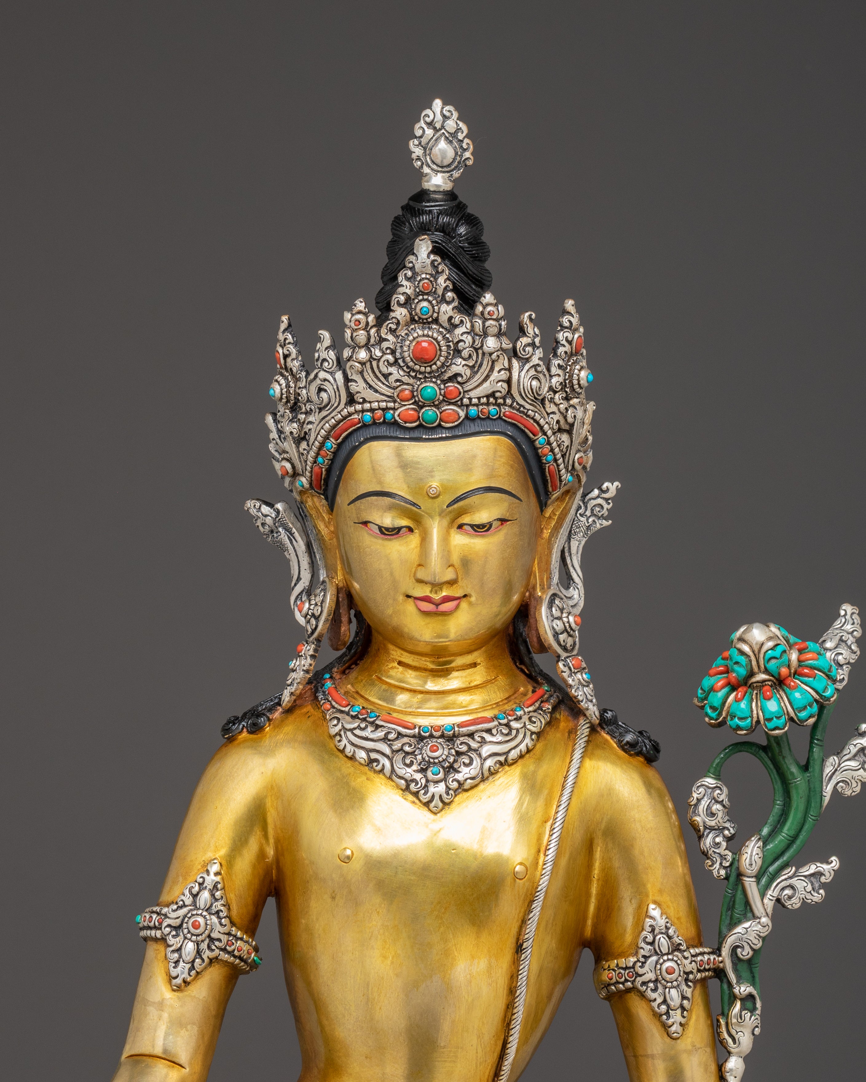 Golden Lokeshwor Statue: Bodhisattva of Compassion