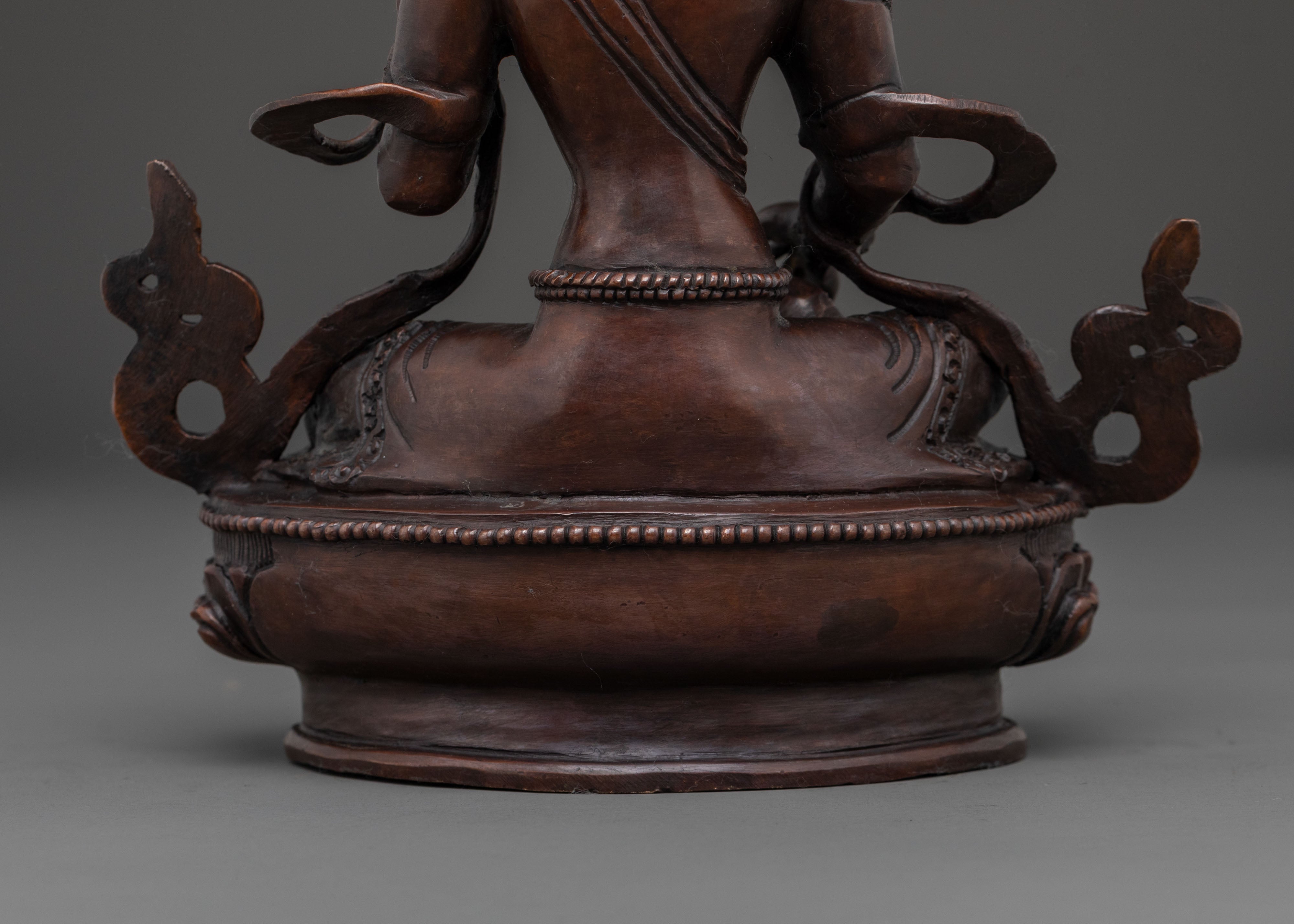 Goddess Saraswati Statue | Oxidized Copper Body