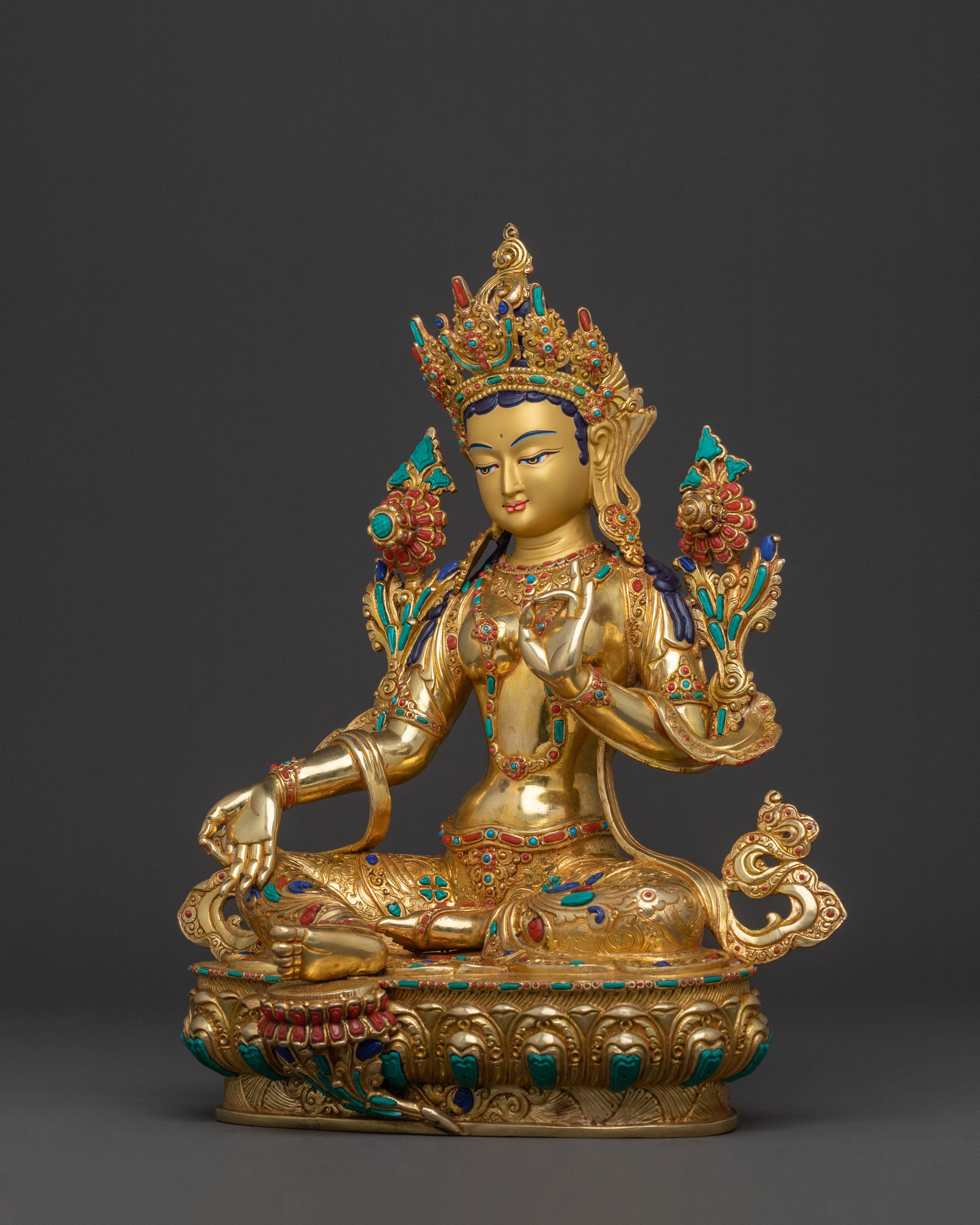 Green Tara Wisdom Mercy Statue | Guardian of Compassion and Wisdom