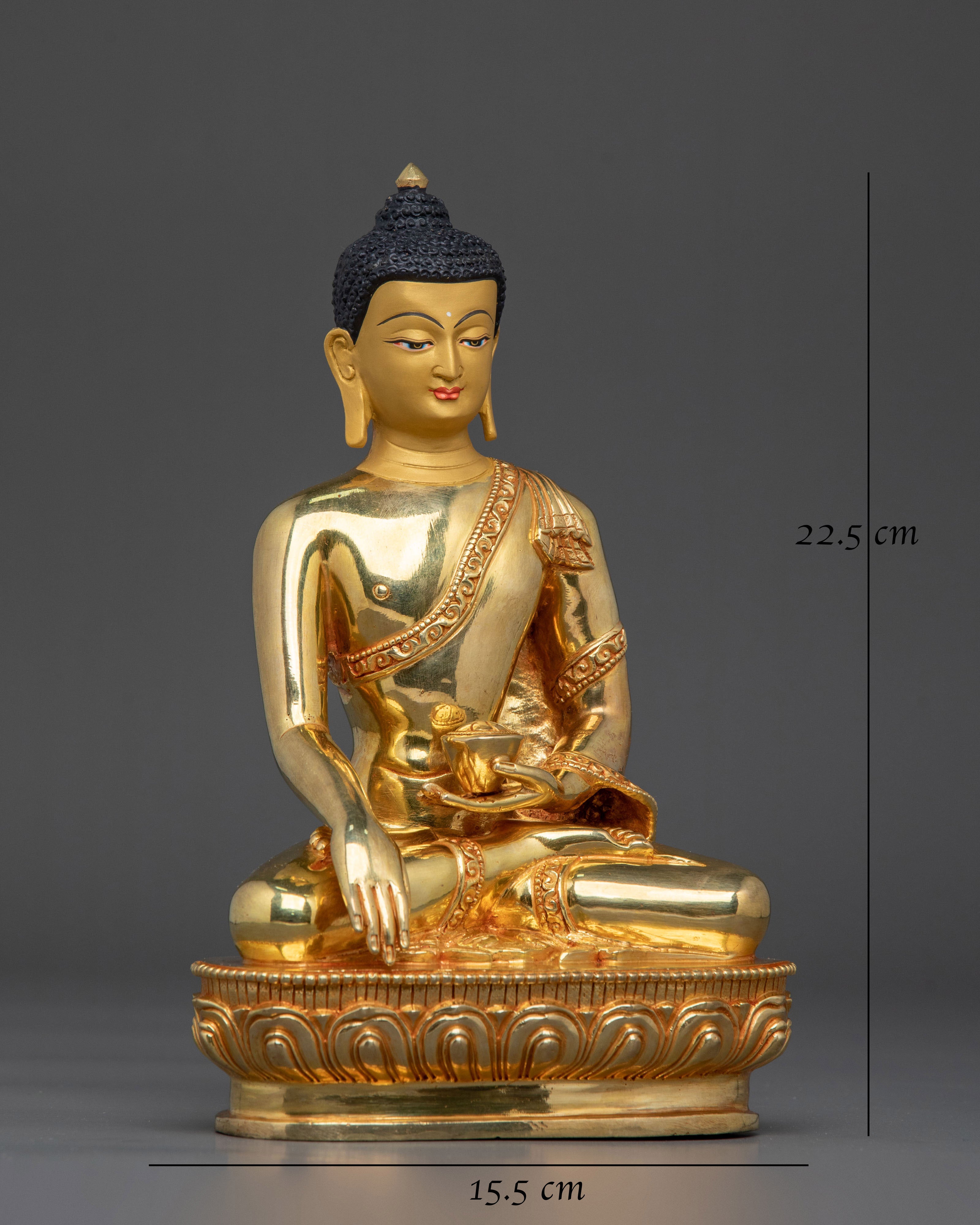 Shakyamuni Buddha 24K Gold Gilded Figure