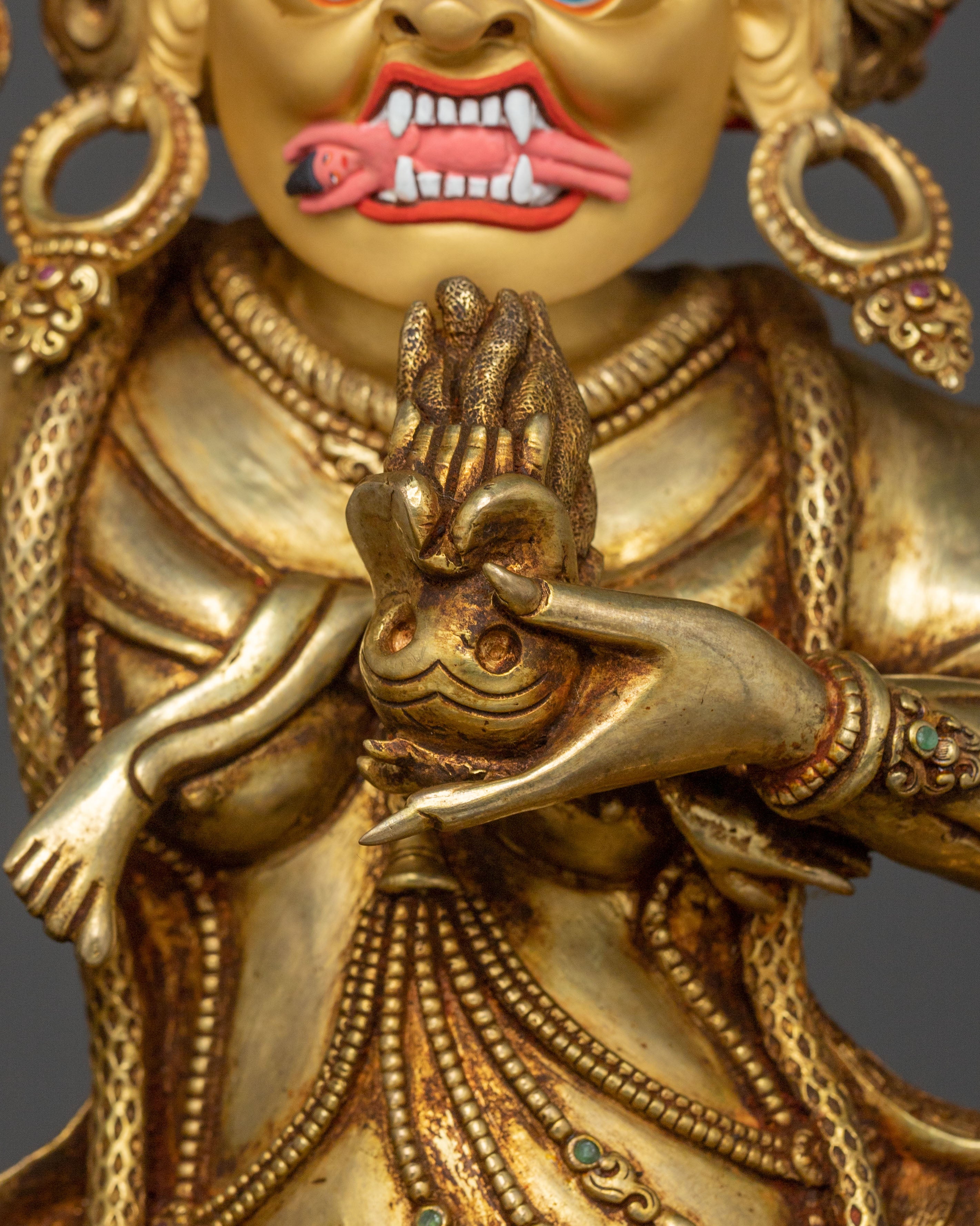 Palden Lhamo Wrathful Figure: Masterfully Gilded Protector