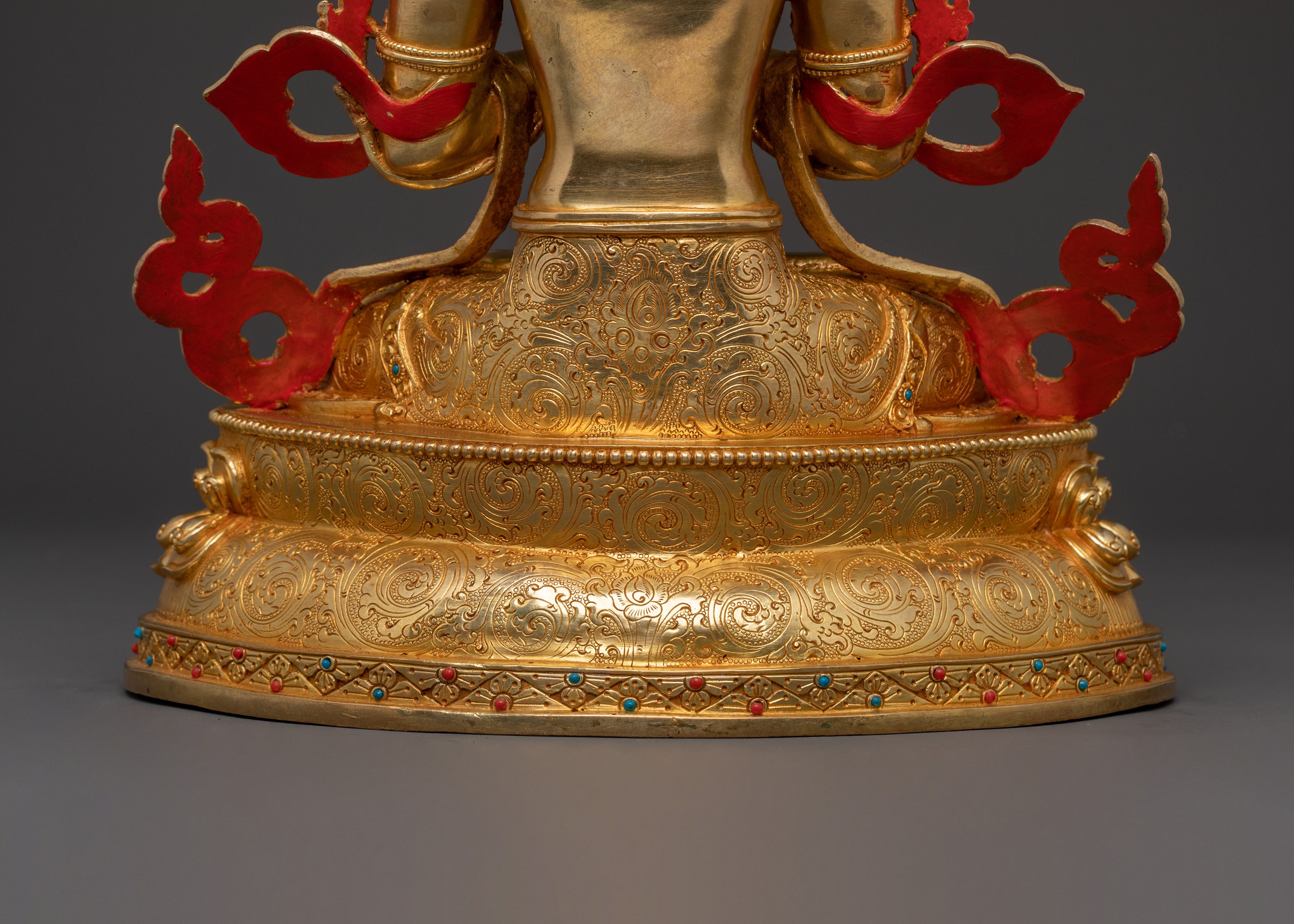 Bodhisattva Tikshna Manjushri Statue: Golden Handcrafted Sculpture