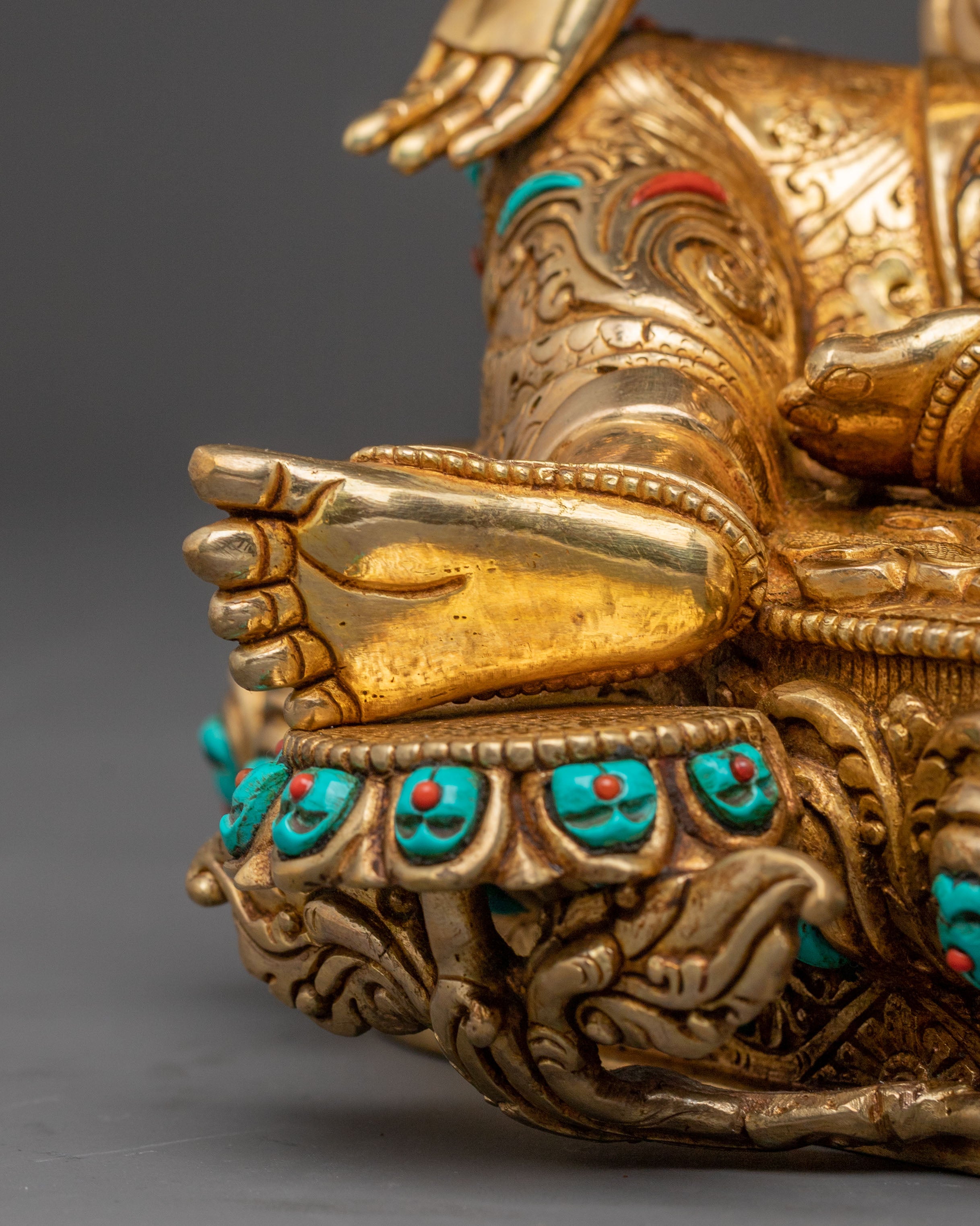 Green Tara Spiritual Blessing Statue | 24K Gold Gilded Art