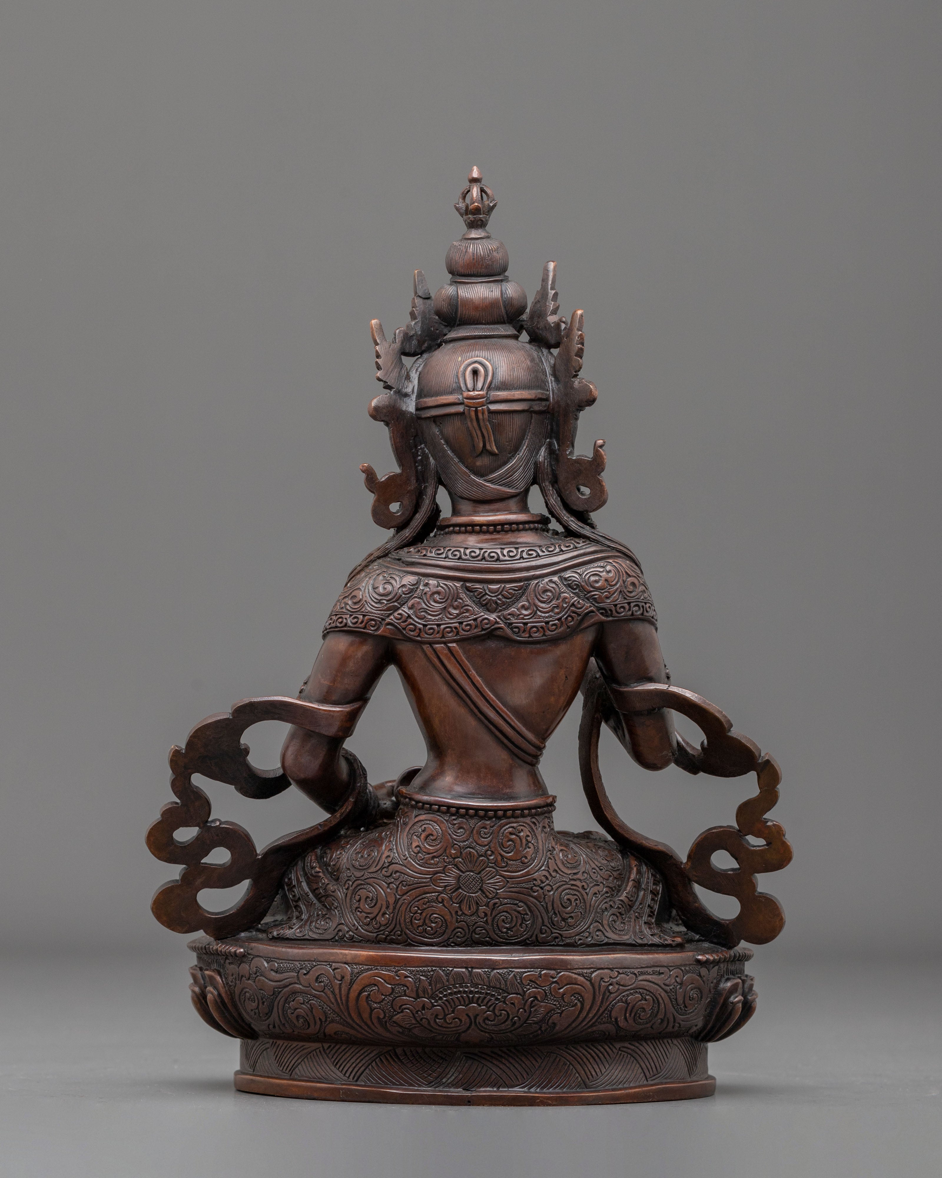 Vajrasattva Statue Adorned with Gemstones | Tibetan Buddhist Artwork