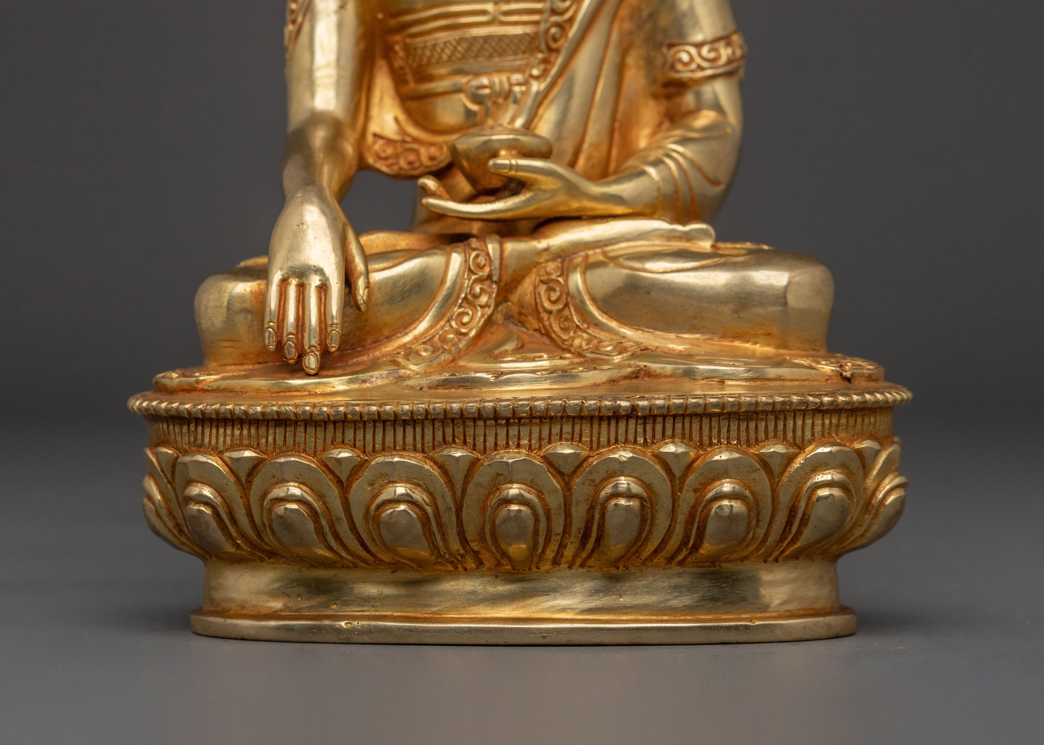 Shakyamuni Buddha Statue | 24K Gold Gilded