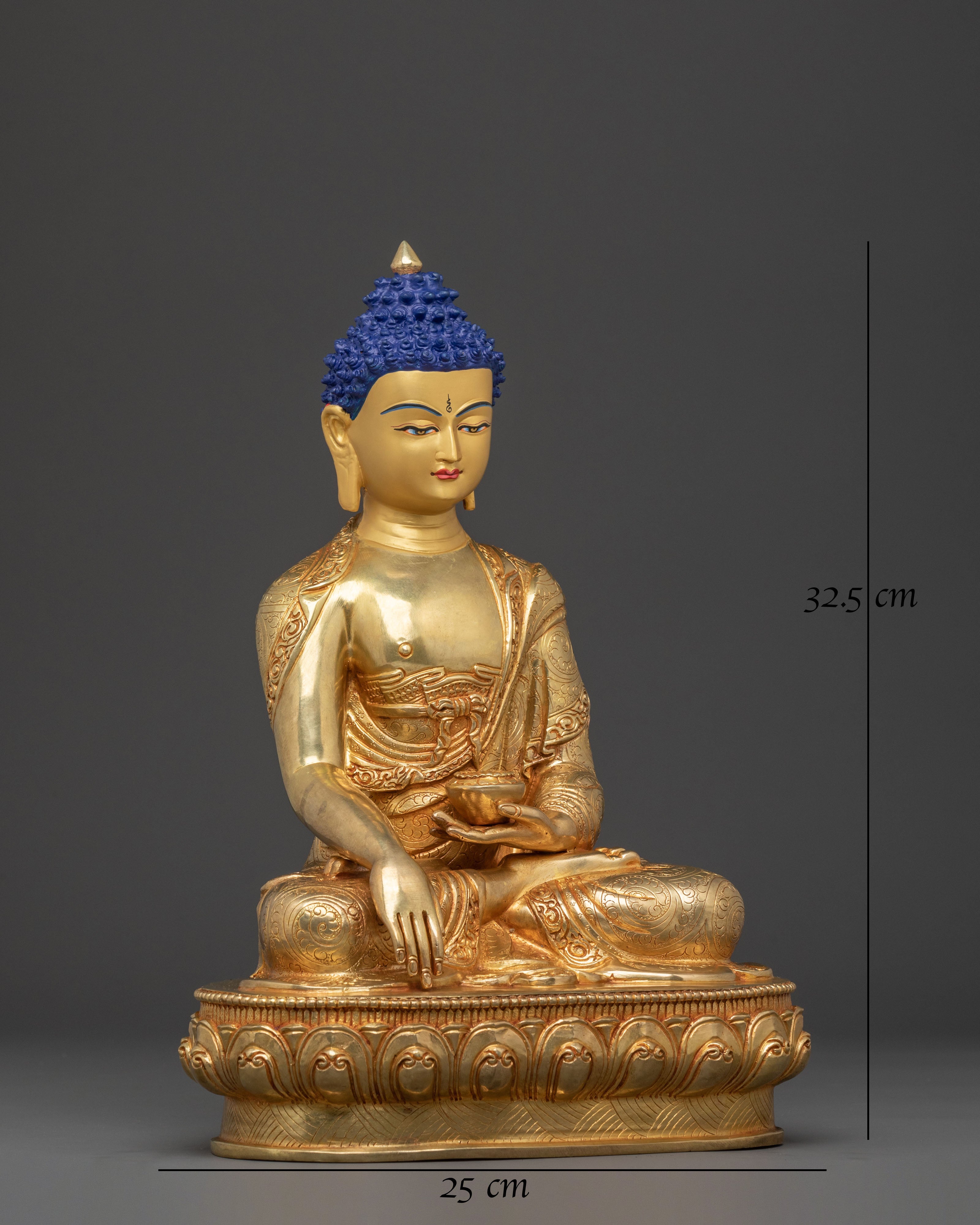 Handcrafted Shakyamuni Buddha Divine Statue - 24K Gold Gilded Statue