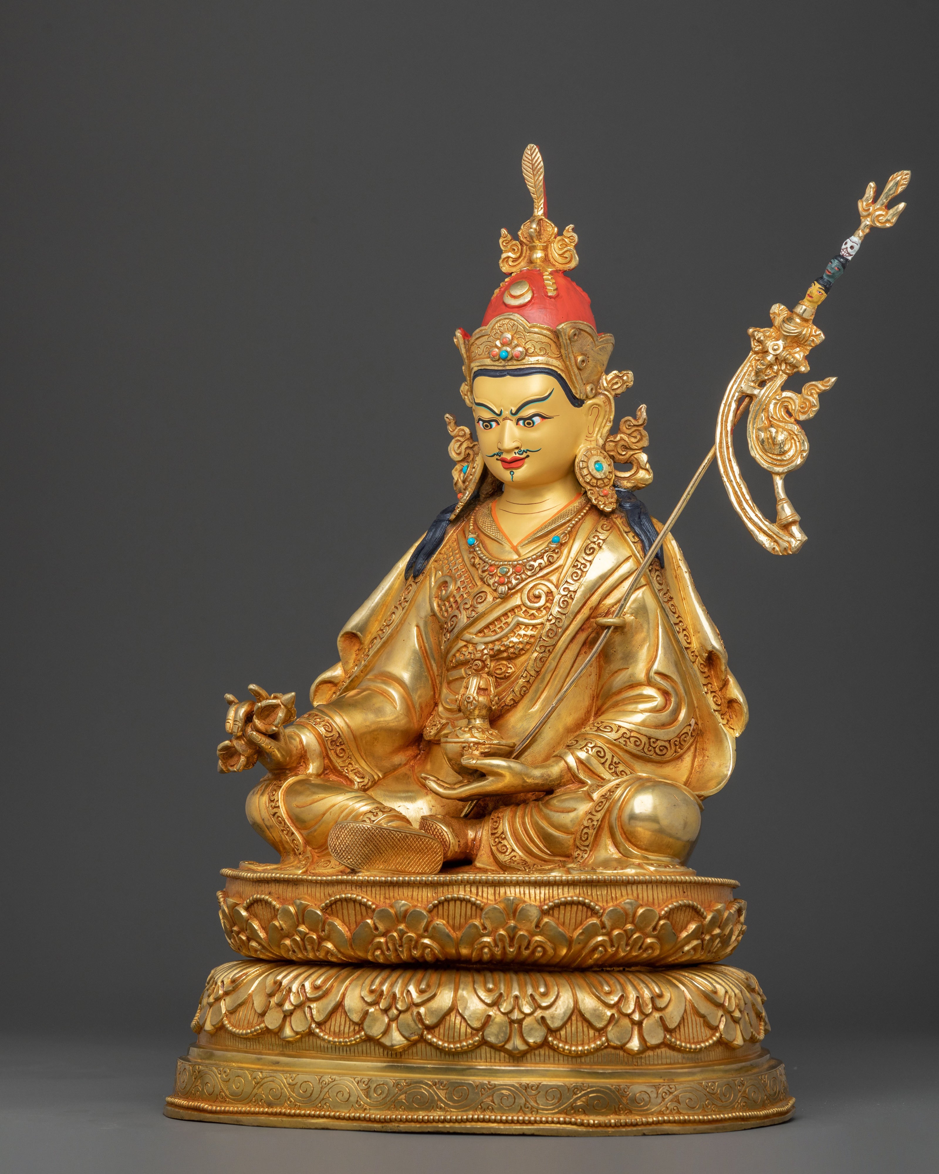 Guru Rinpoche 24K Gold Gilded Divine Sculpture