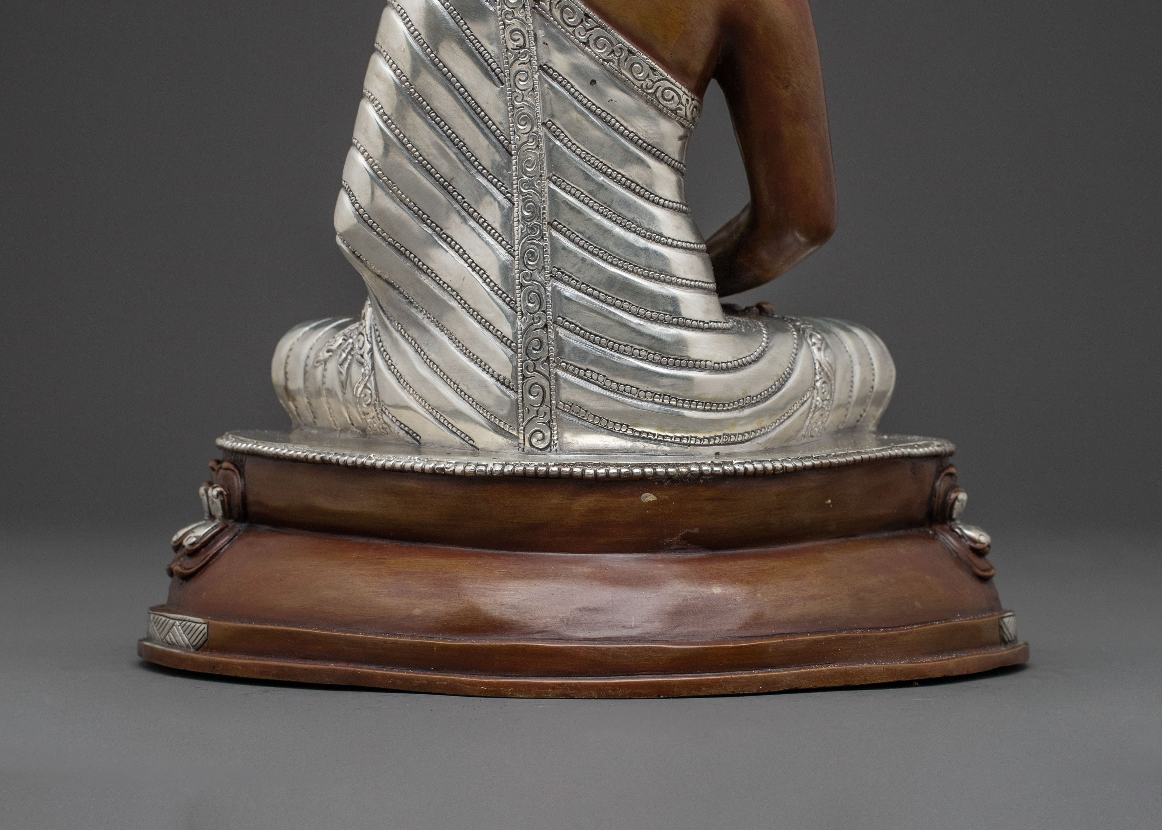 A Sacred Copper Statue Set of the Three Buddhas with 24K Gold Gilding