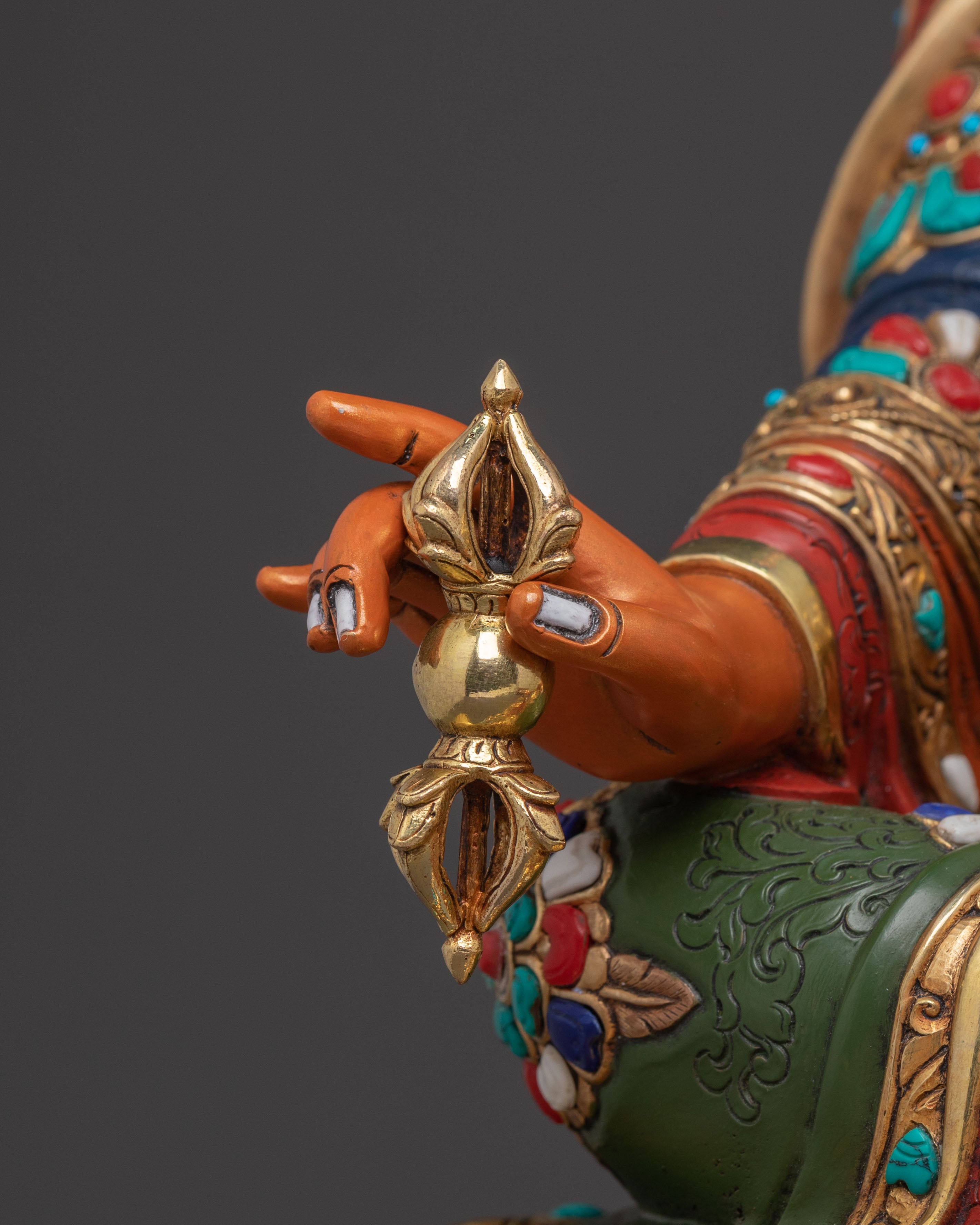 Padmasambhava 24k Gold Gilded Blessing Statue