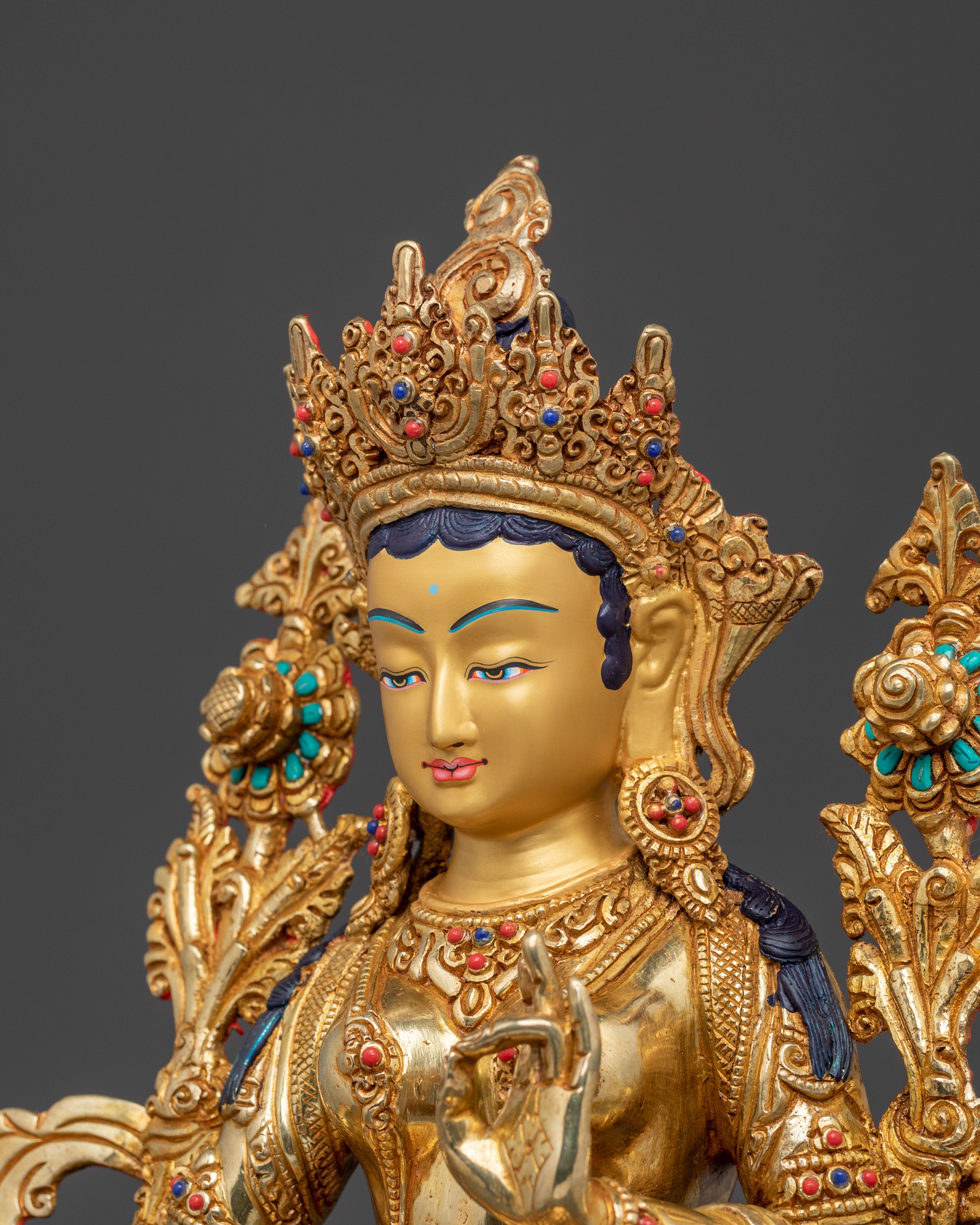 Handcrafted Green Tara Statue | Home Decor