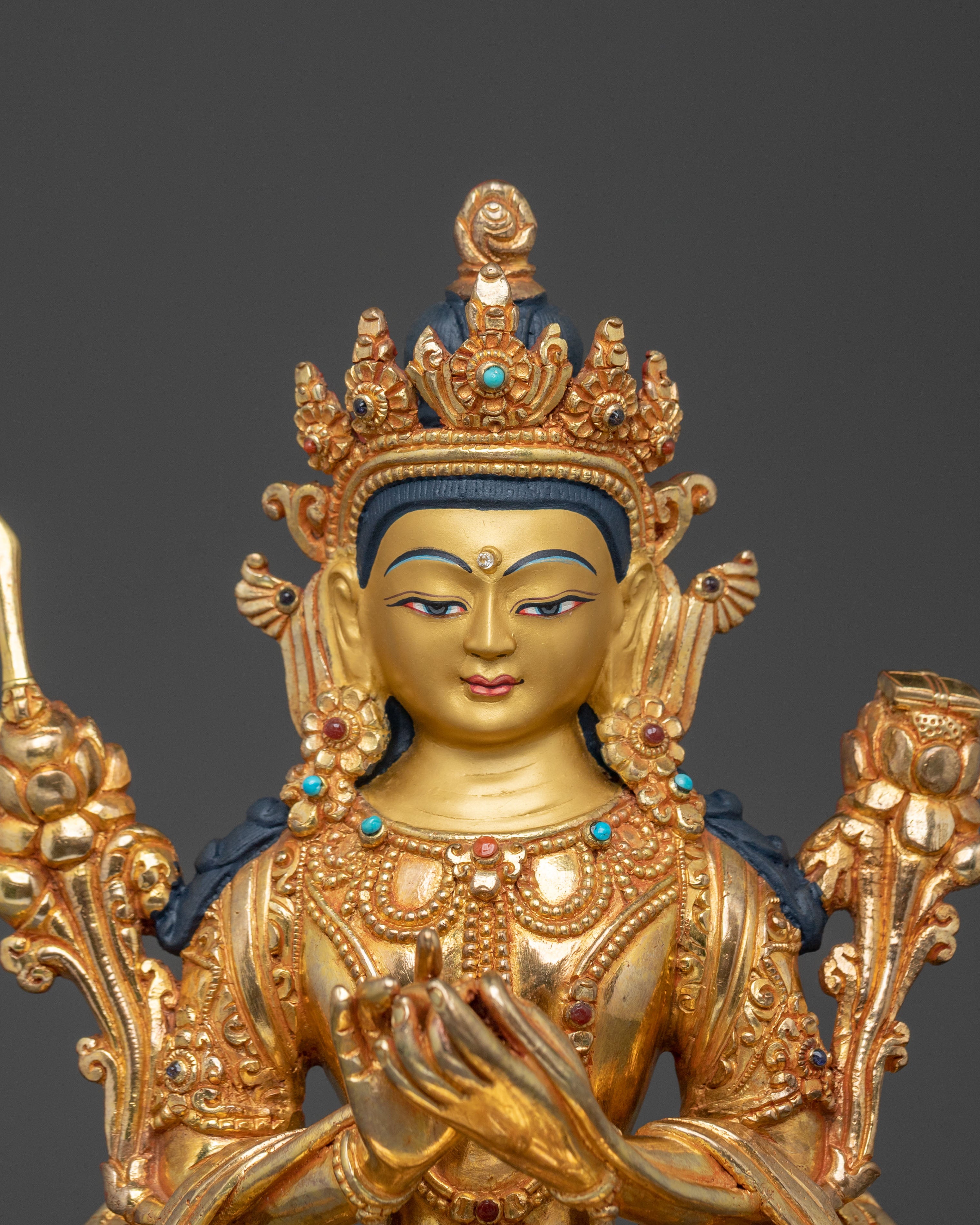 Tikshna Manjushri Handcrafted Statue: Wisdom Deity