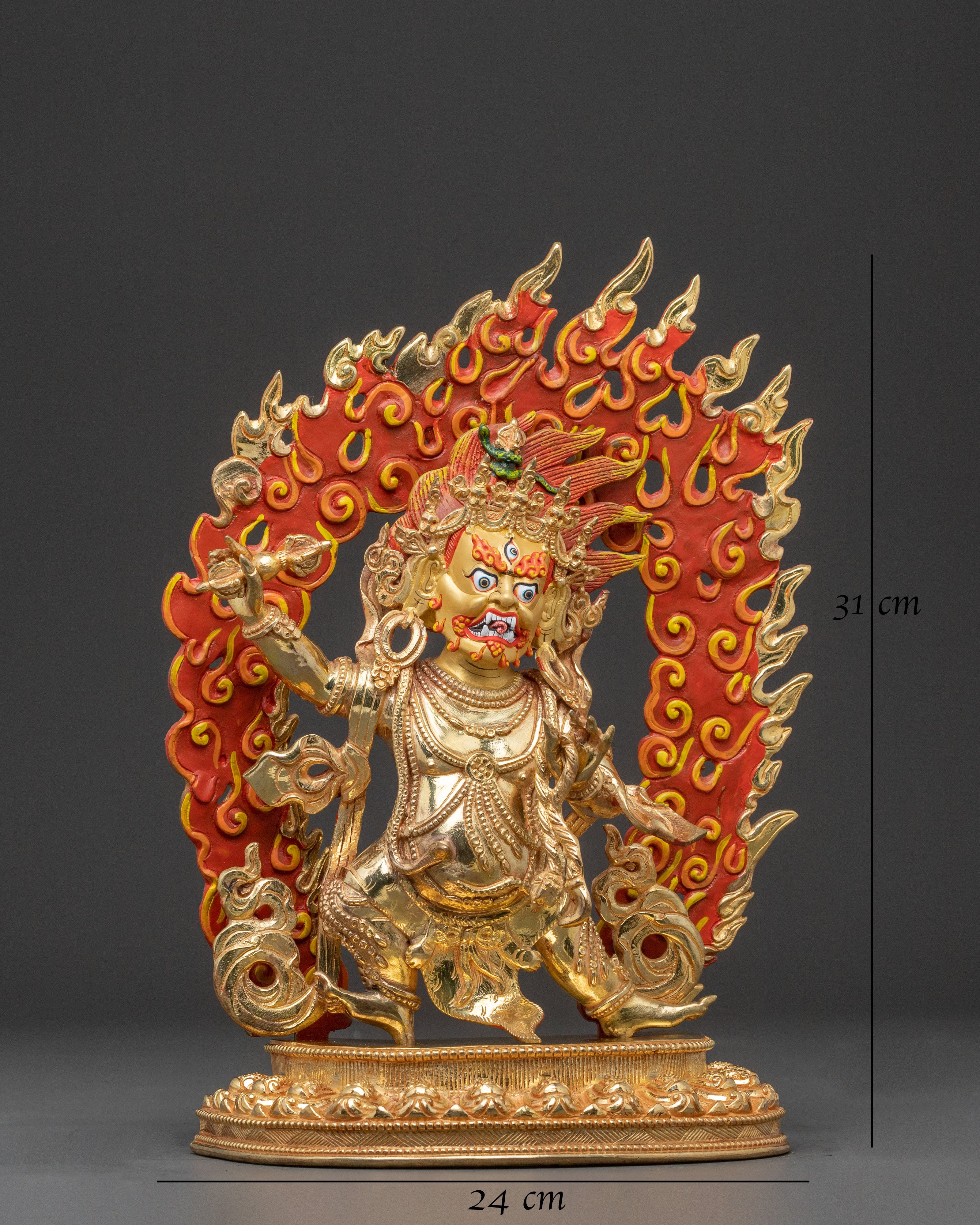 Vajrapani Bodhisattva Strength Statue - Gilded Copper Art