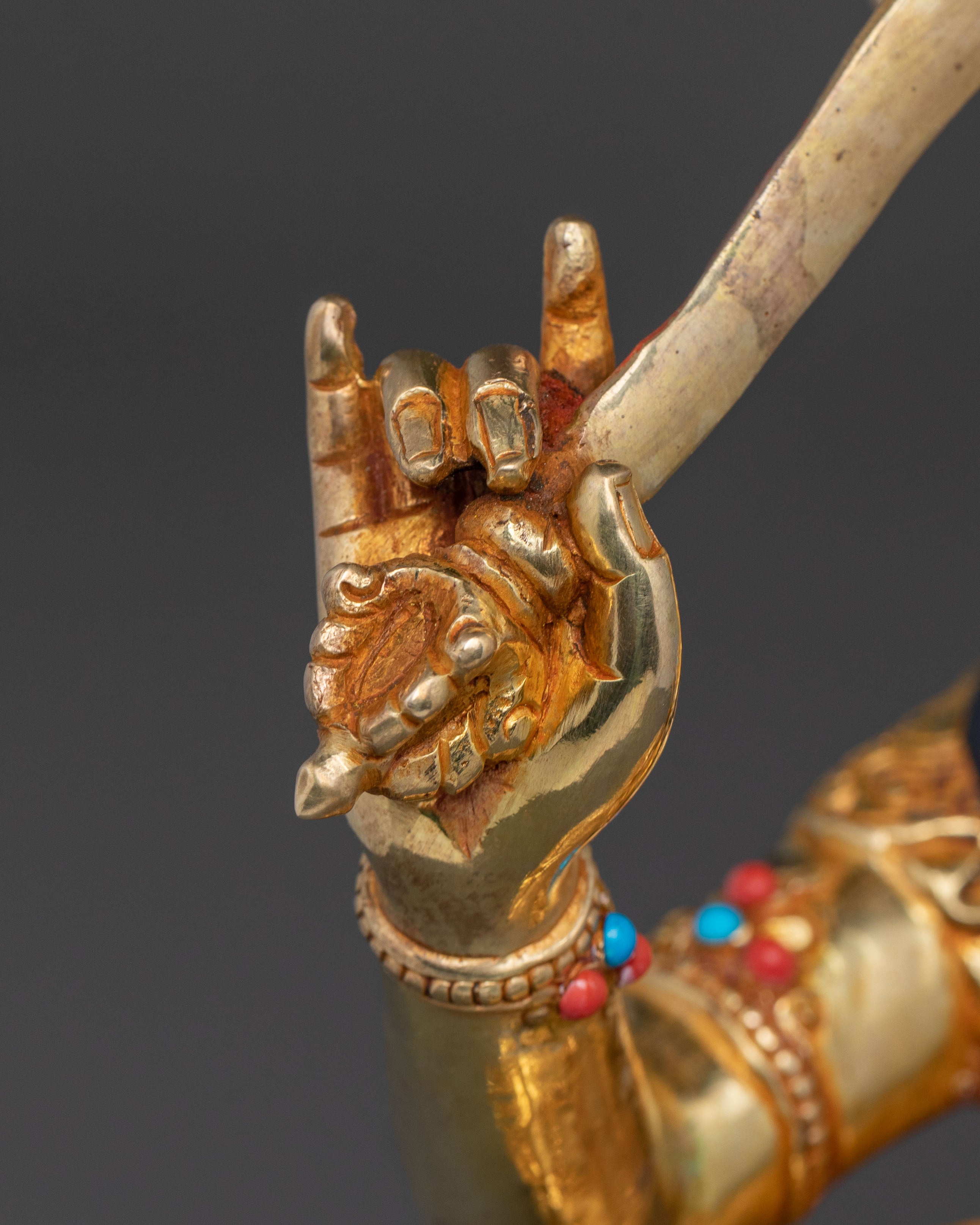 Manjushri 24k Gold Golden Statue | Wisdom and Insight