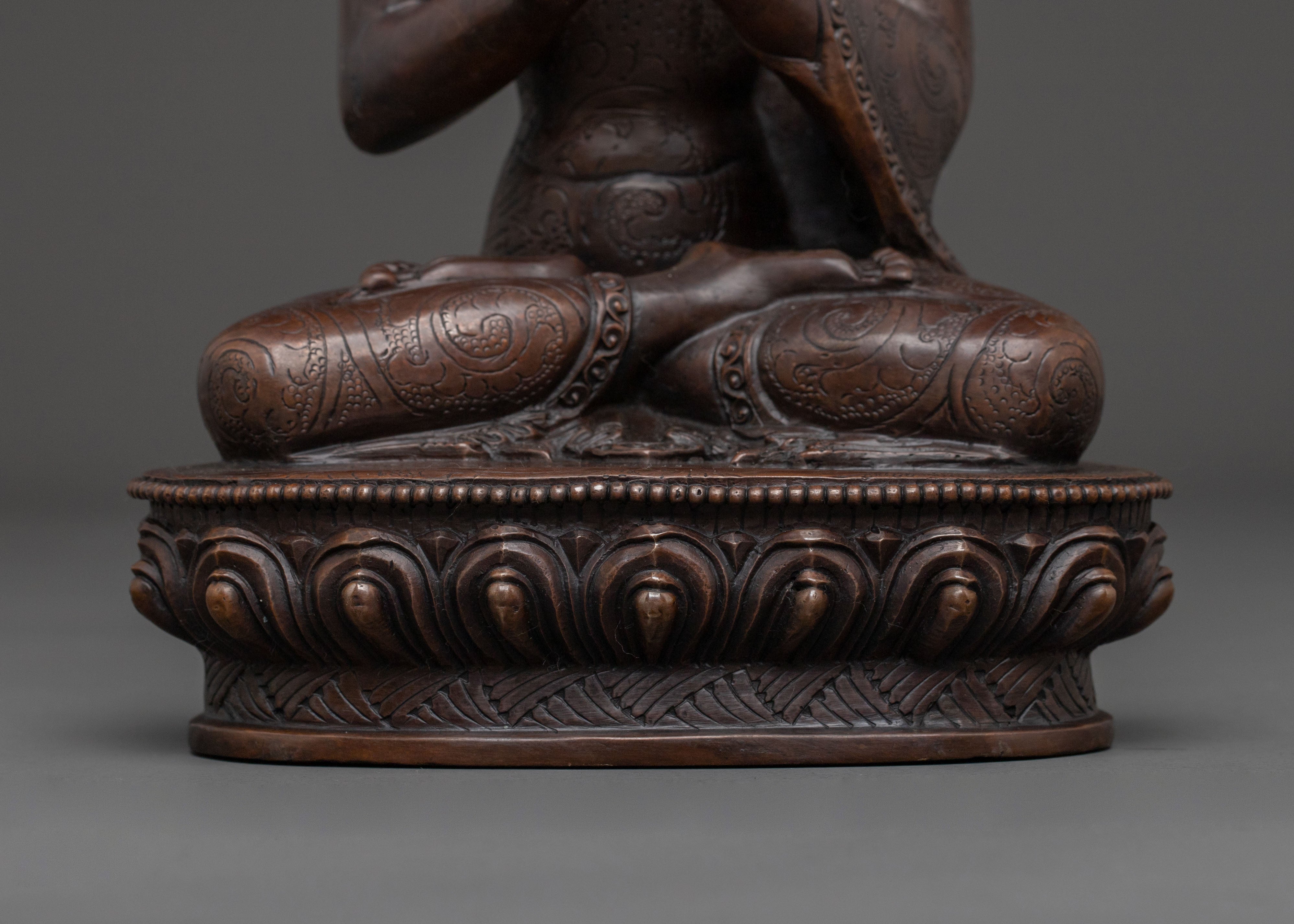 Vairocana Oxidized Copper Statue | Symbol of Wisdom and Purity