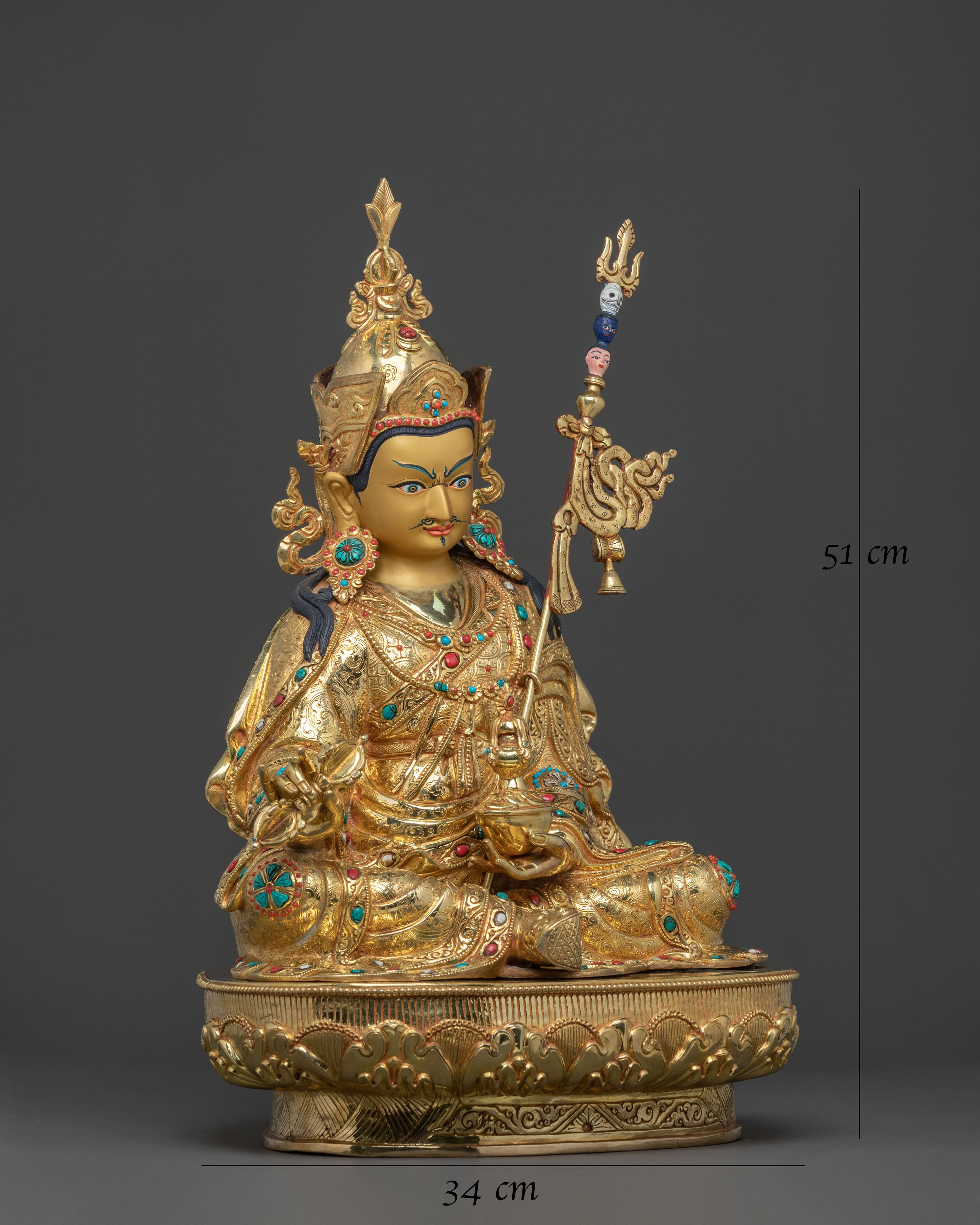 Padmasambhava Sacred Dharma Statue | Handcrafted Tibetan Buddhist Art