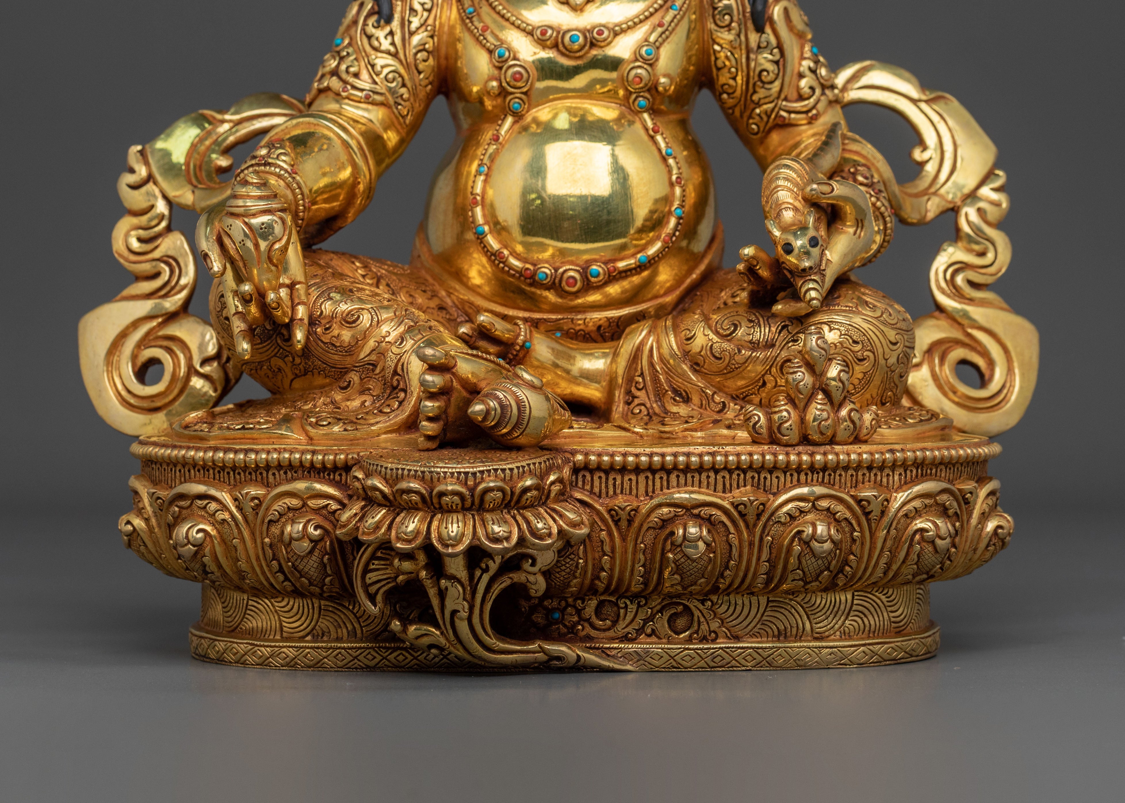 Handcrafted Dzambhala Statue: Tibetan Wealth God