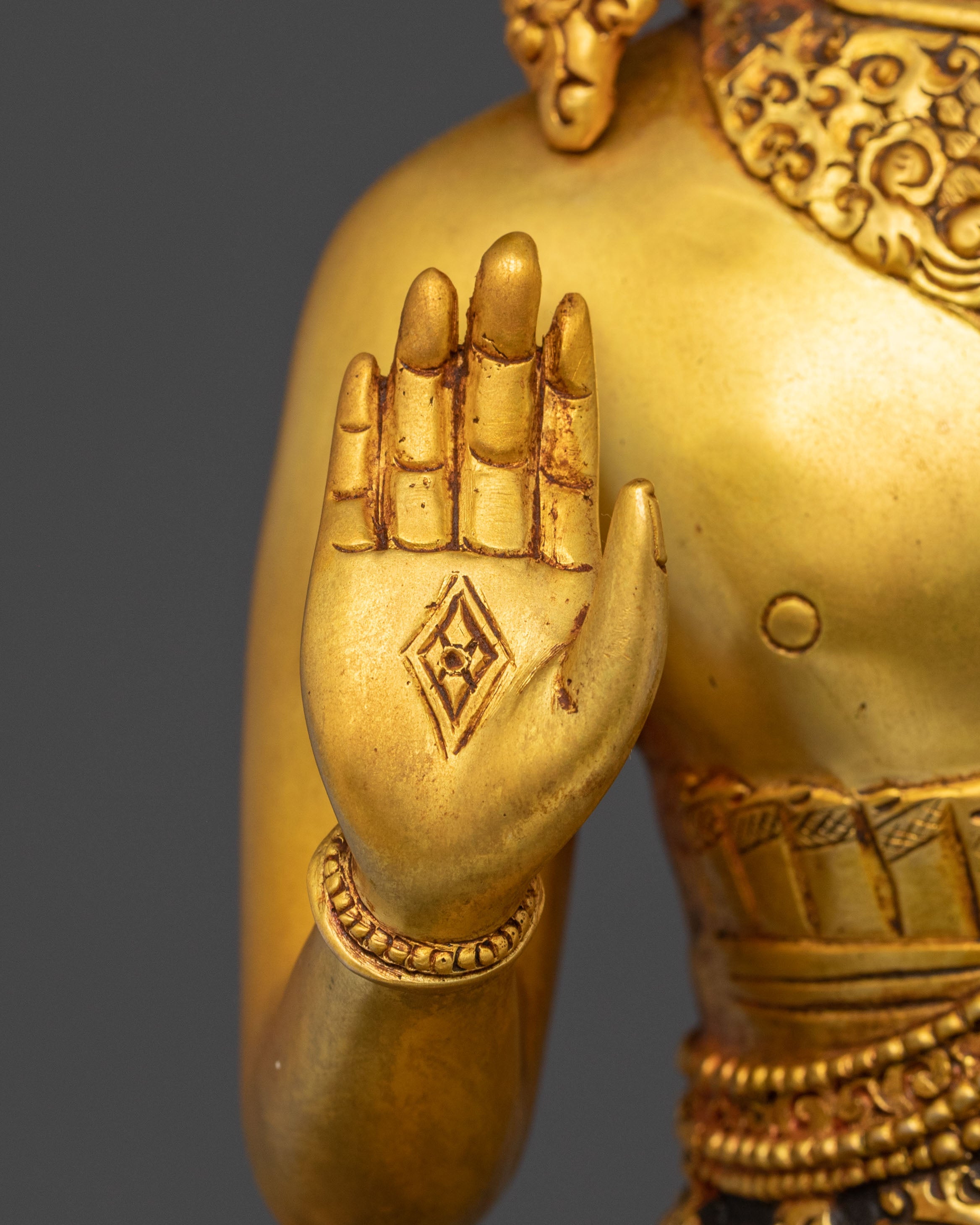 Dipankara Buddha Spiritual Golden Statue: Radiant Grace