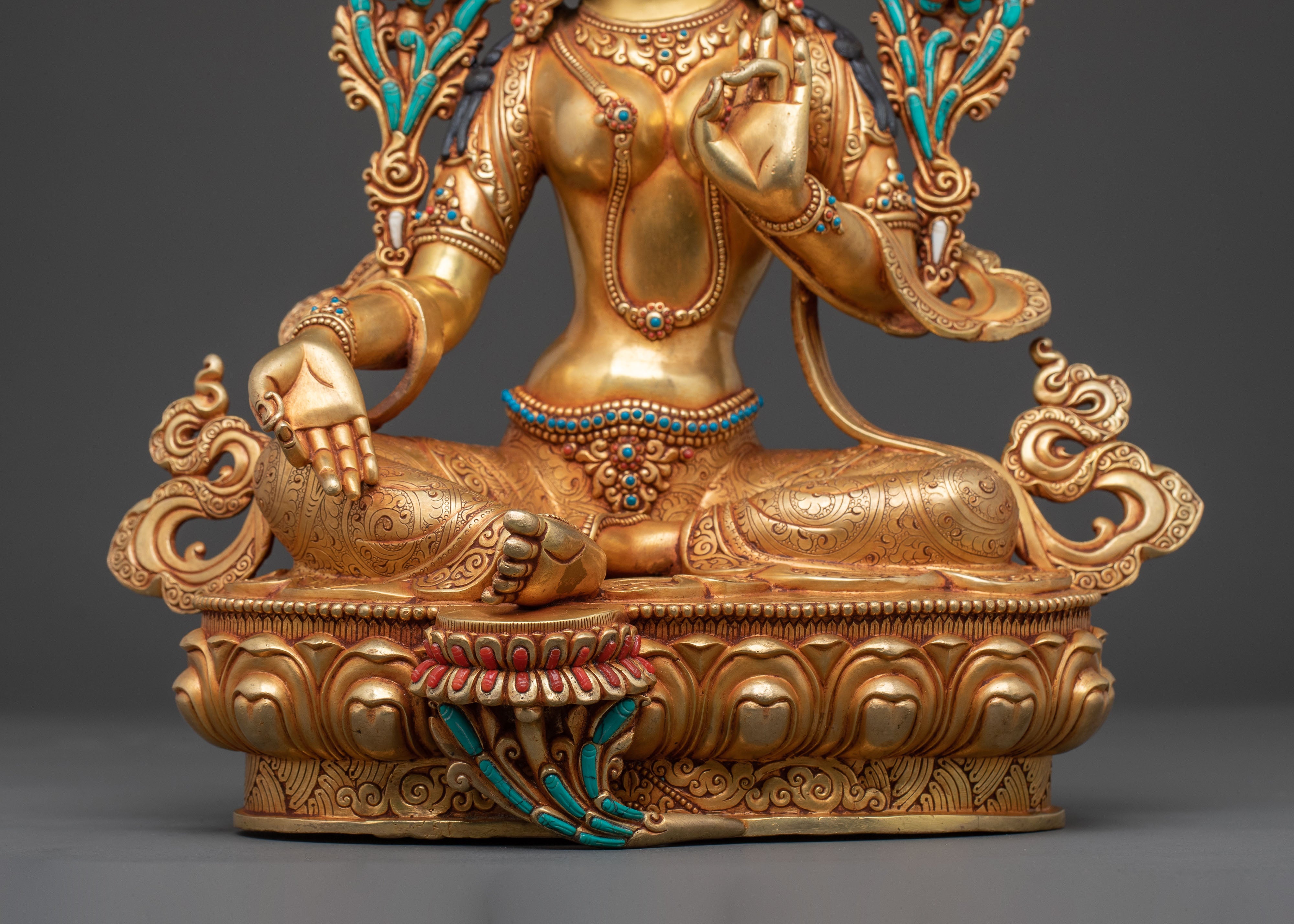 Green Tara Protector Statue | acred Sculpture for Spiritual Spaces