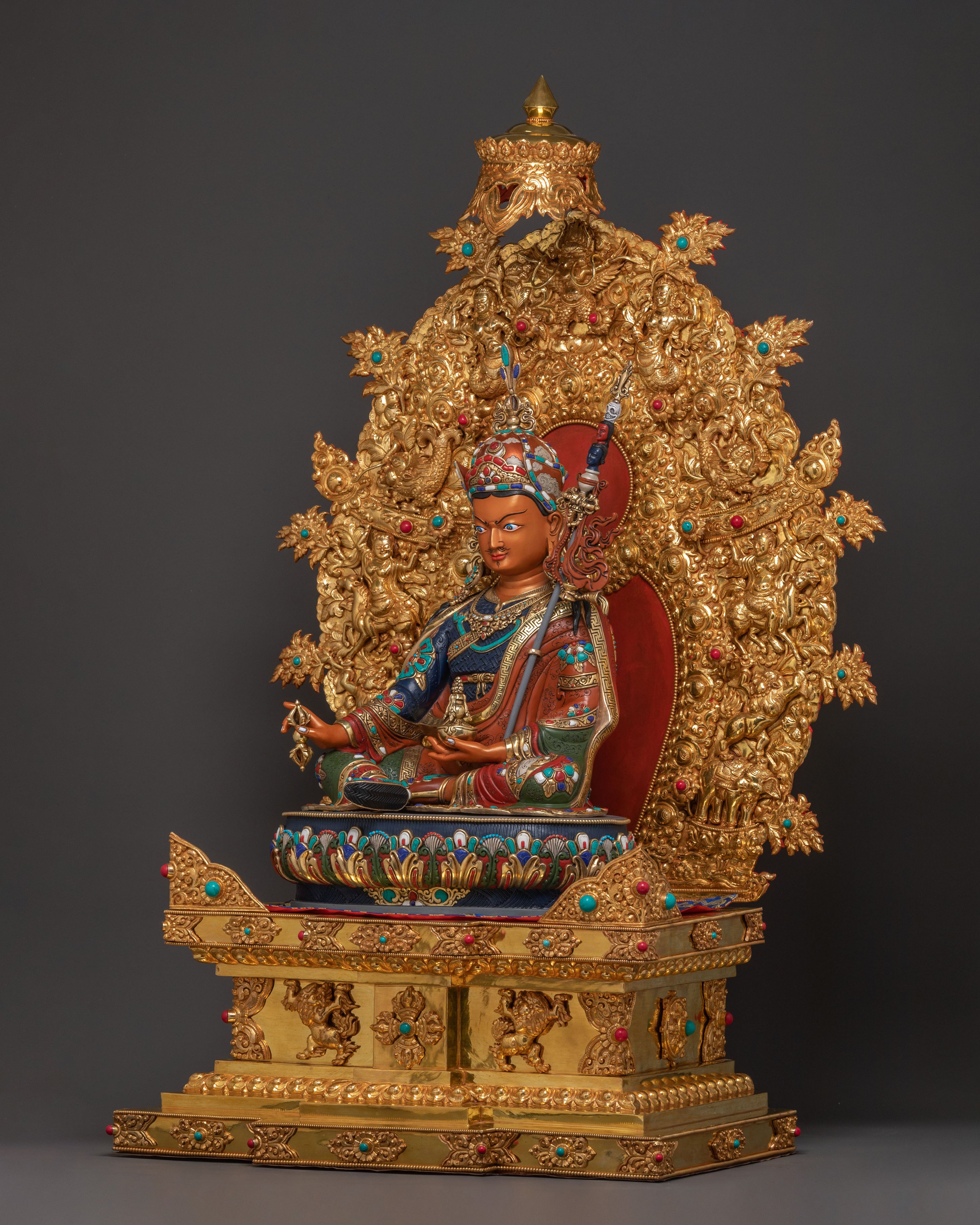 Statue of Guru Rinpoche On Throne | Wisdom Figure
