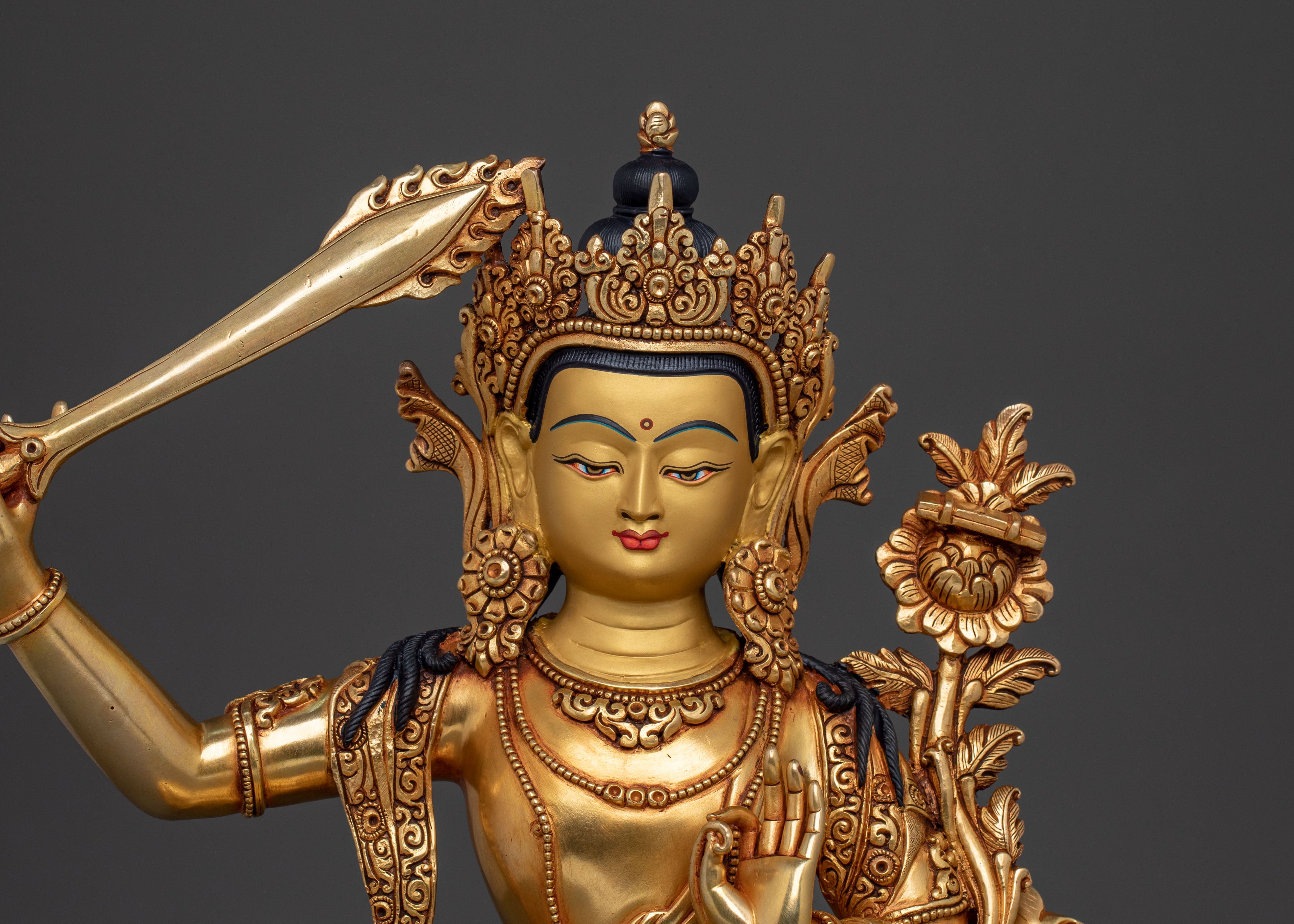 Manjushri Wisdom Buddha Sculpture | Traditional Sacred Sculpture
