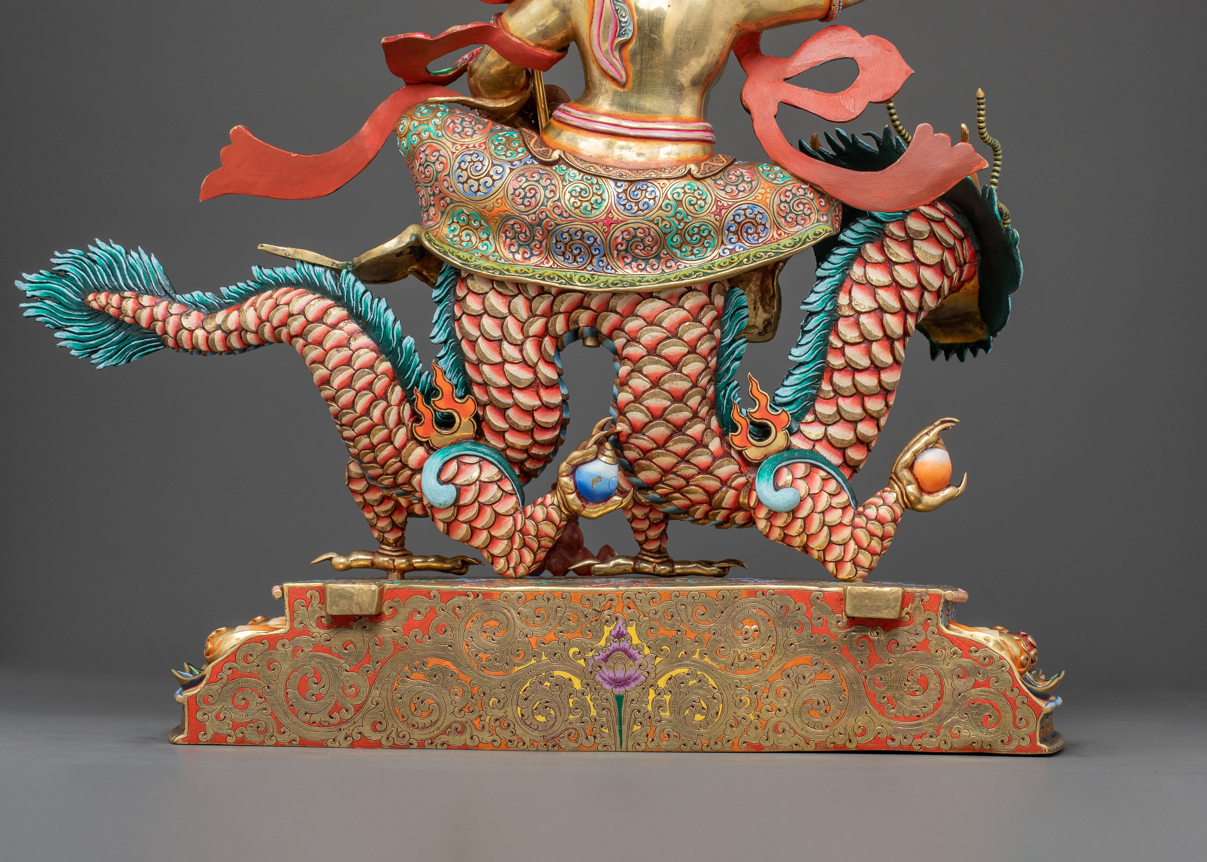 White Dzambhala Prosperity Statue | 24k Gold Glided