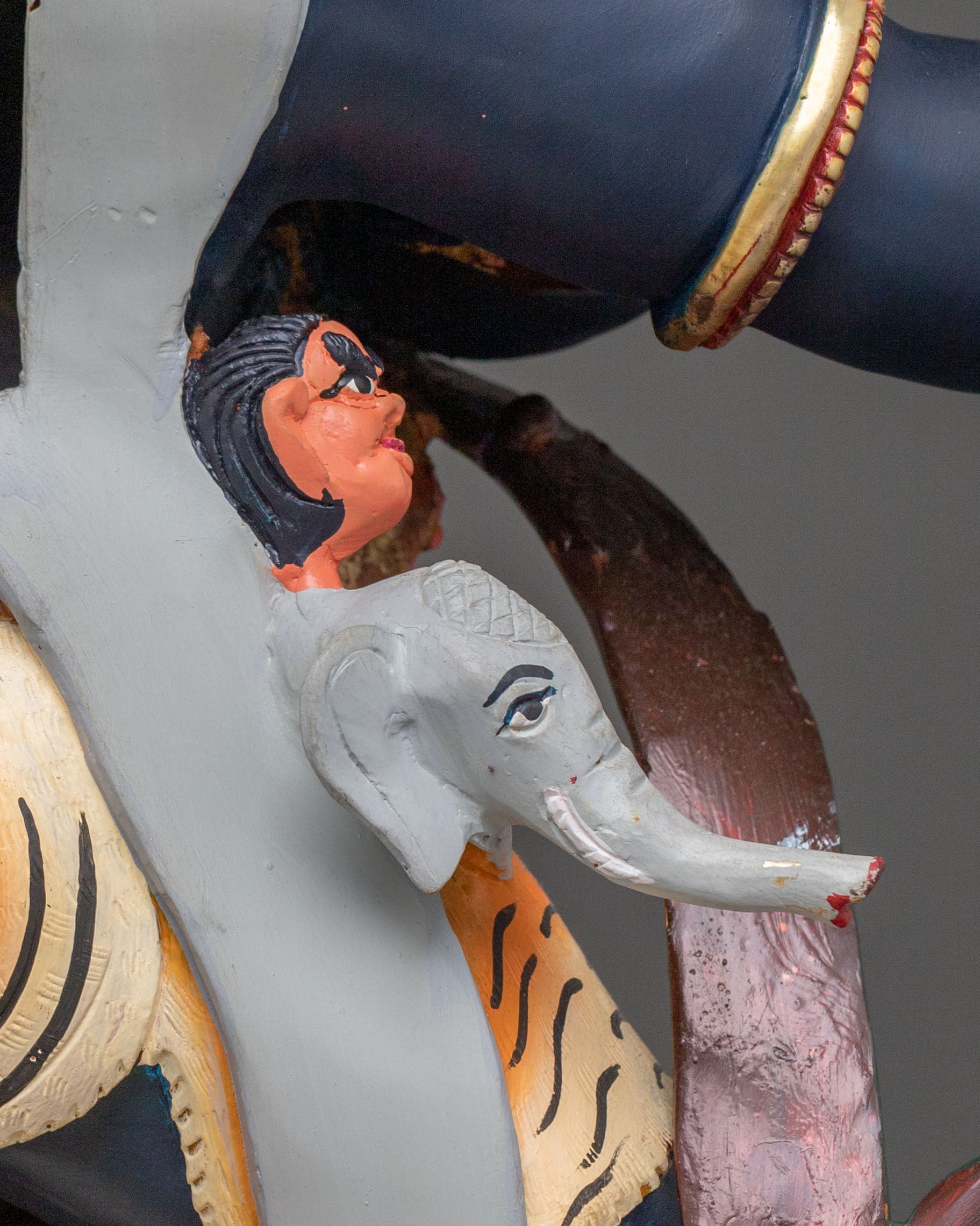 Six Armed Mahakala Divine Sculpture: Protector of Dharma