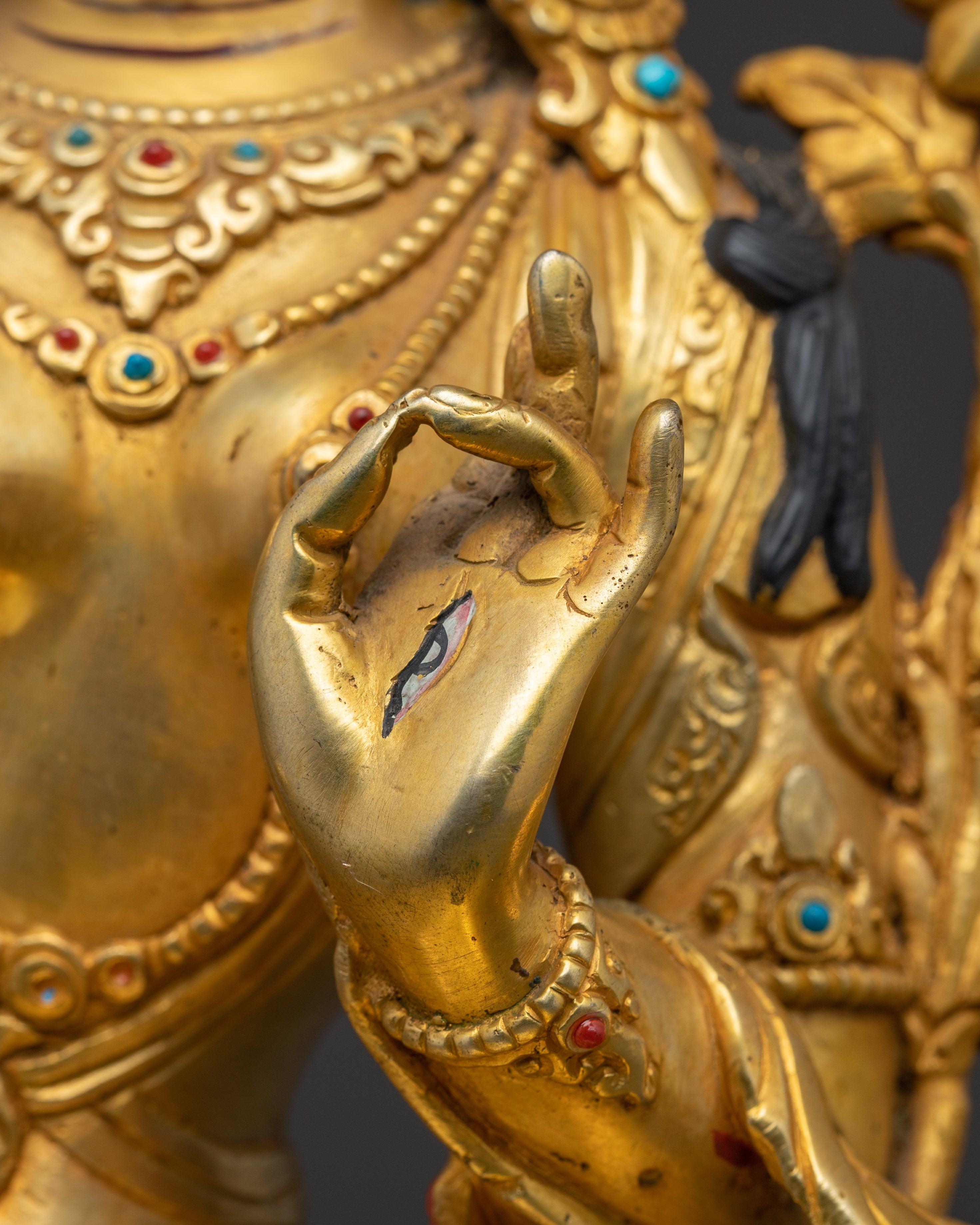 White Tara Statue: Compassion and Long Life | Gold Gilded Nepali Art