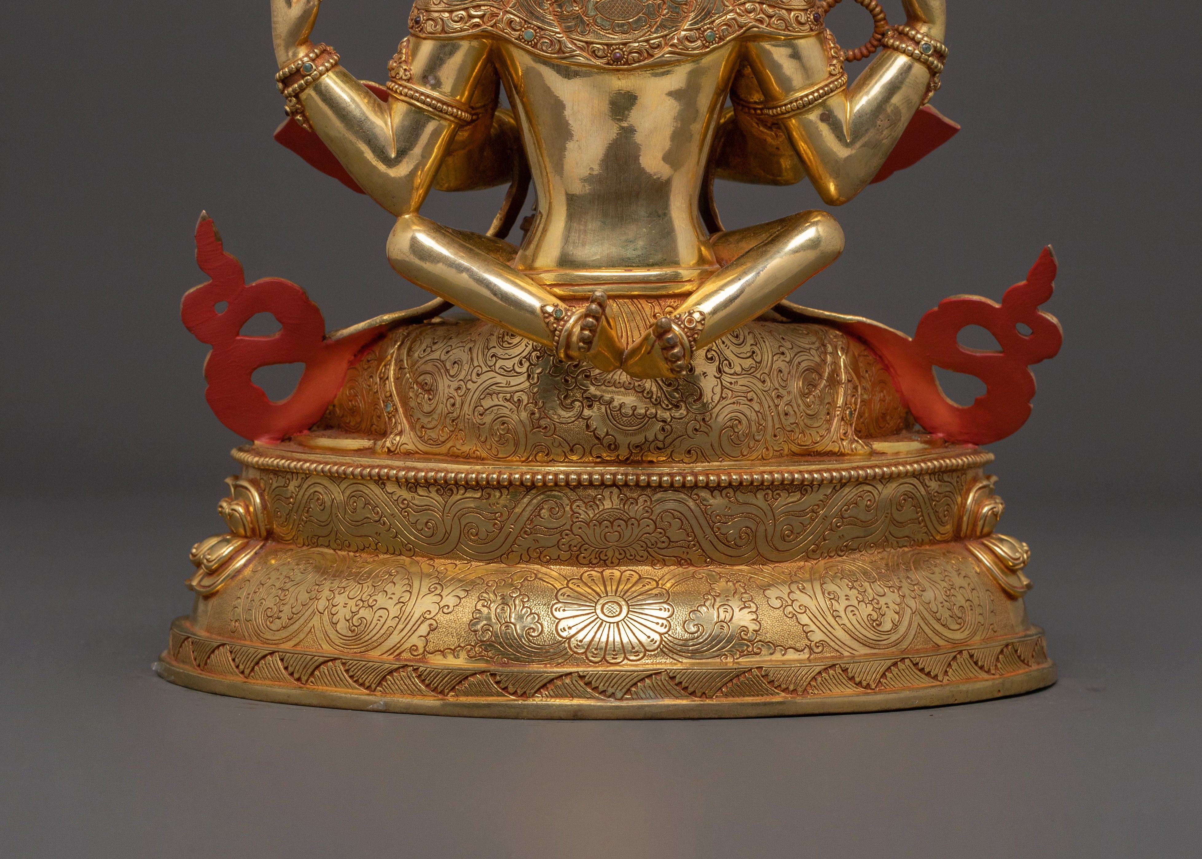 Chenrezig Golden Statue With Consort | Blessing Icons
