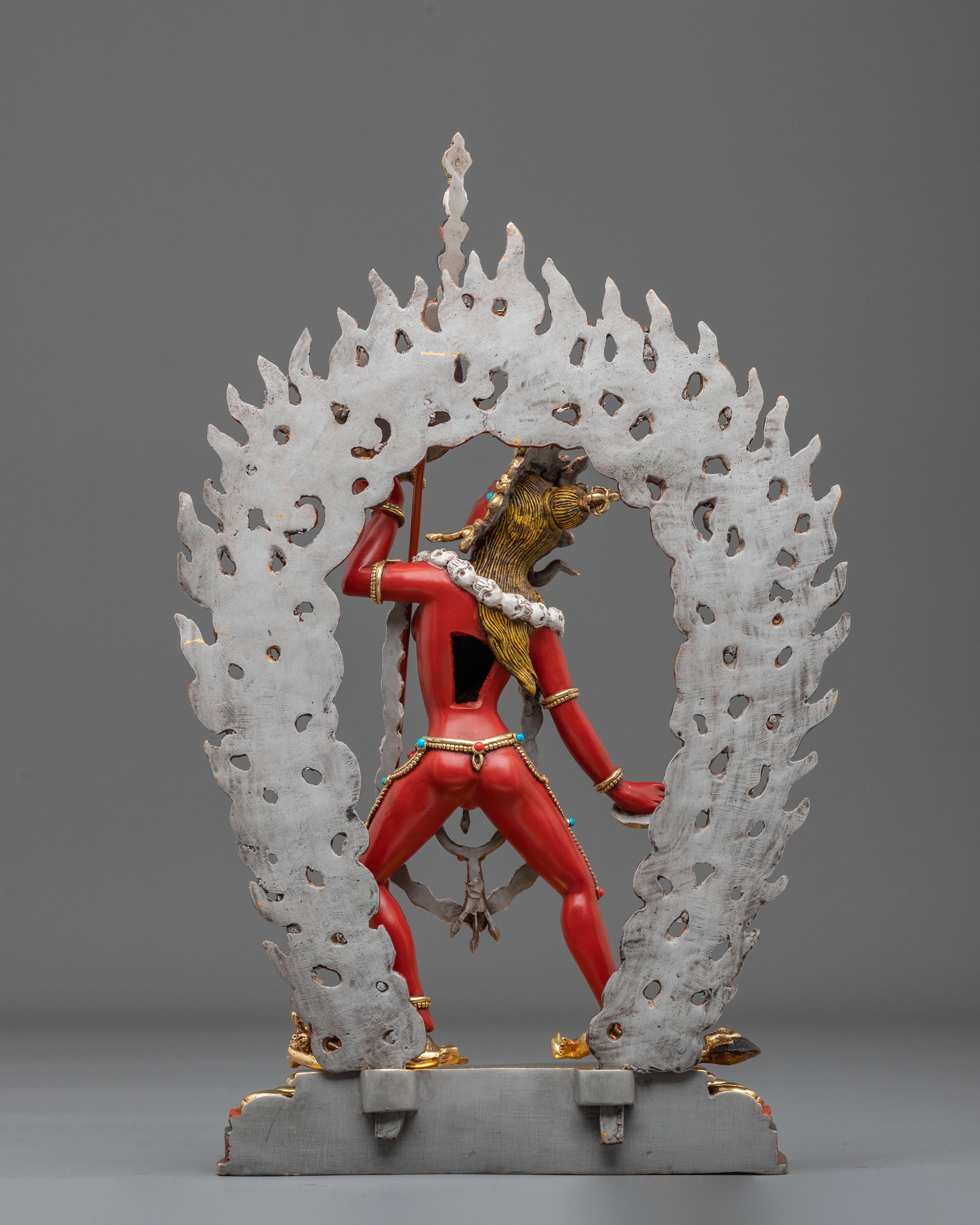 Copper Vajrayogini Statue with Gold and Acrylic Painting | Flame of Wisdom