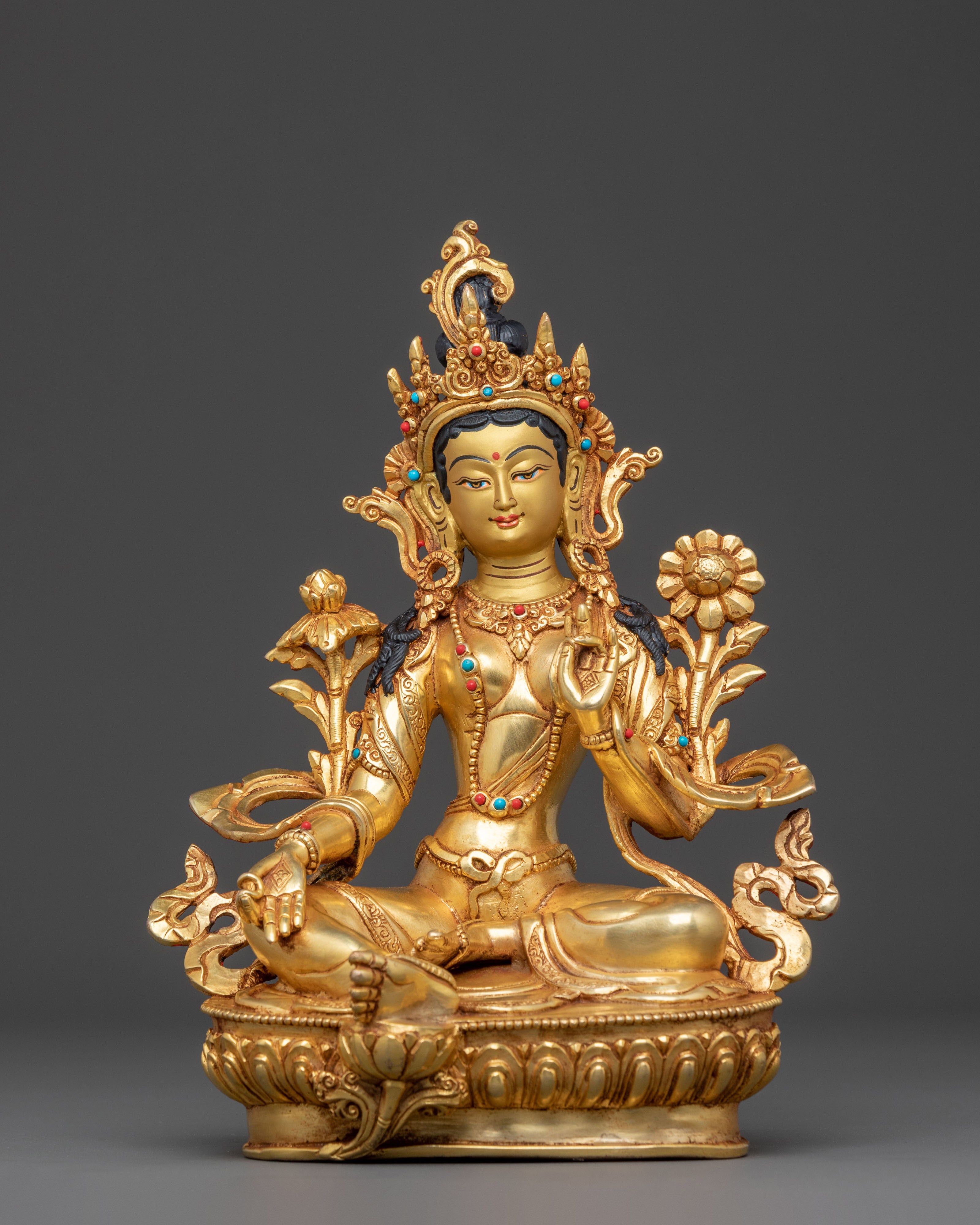 Celestial Green Tara Blessing Statue | Mother Figure