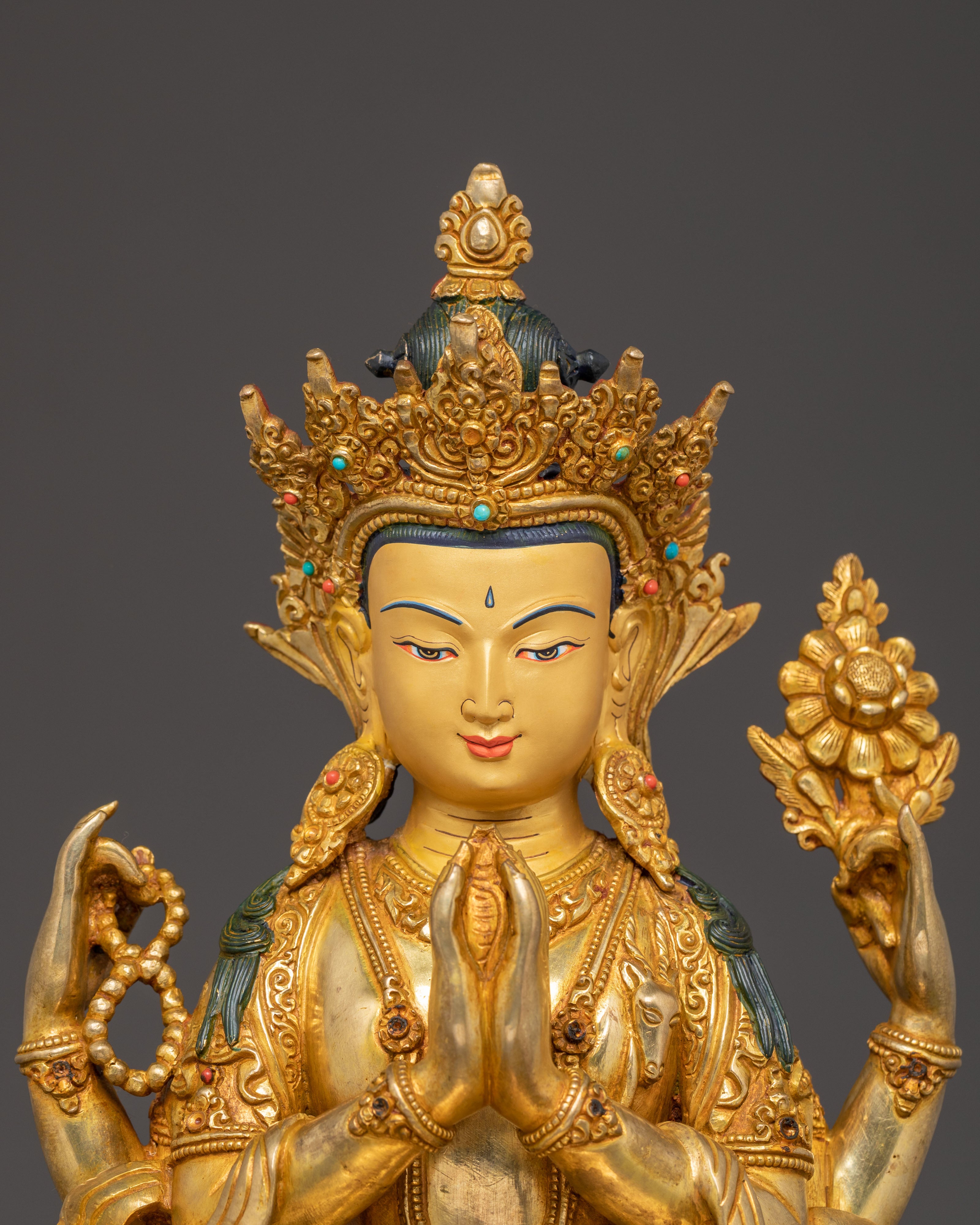 Radiant Chenrezig Handcrafted Statue | Bodhisattva Avalokiteshvara
