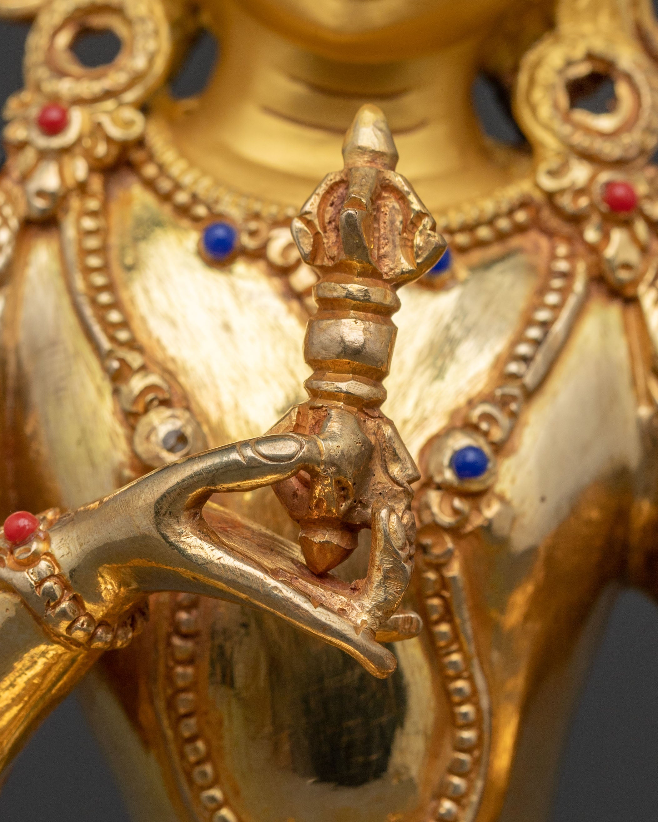 Handcrafted Vajrasattva Spiritual Statue – 24K Gold Gilded Statue