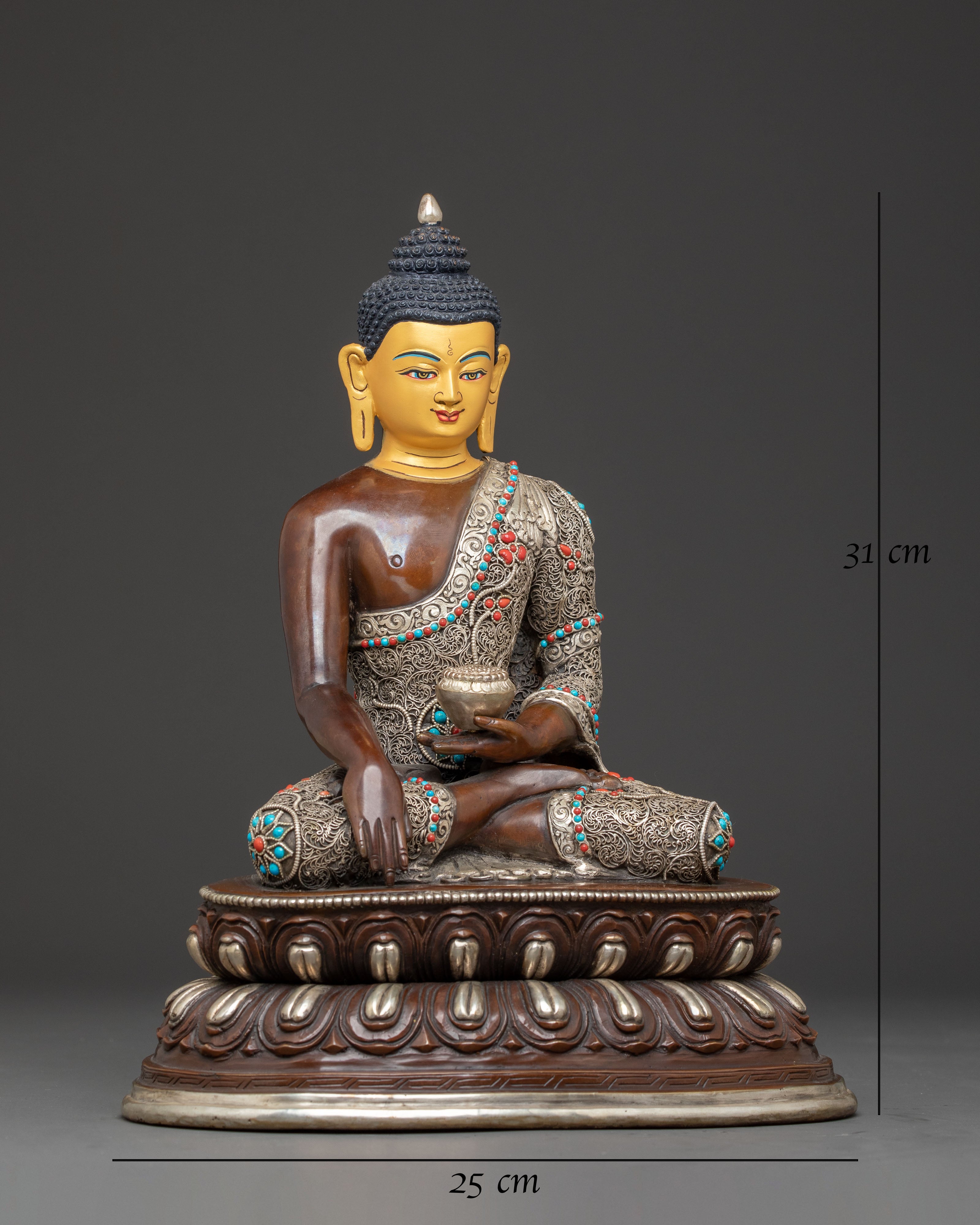 Himalayan Copper Statue of Buddha Shakyamuni