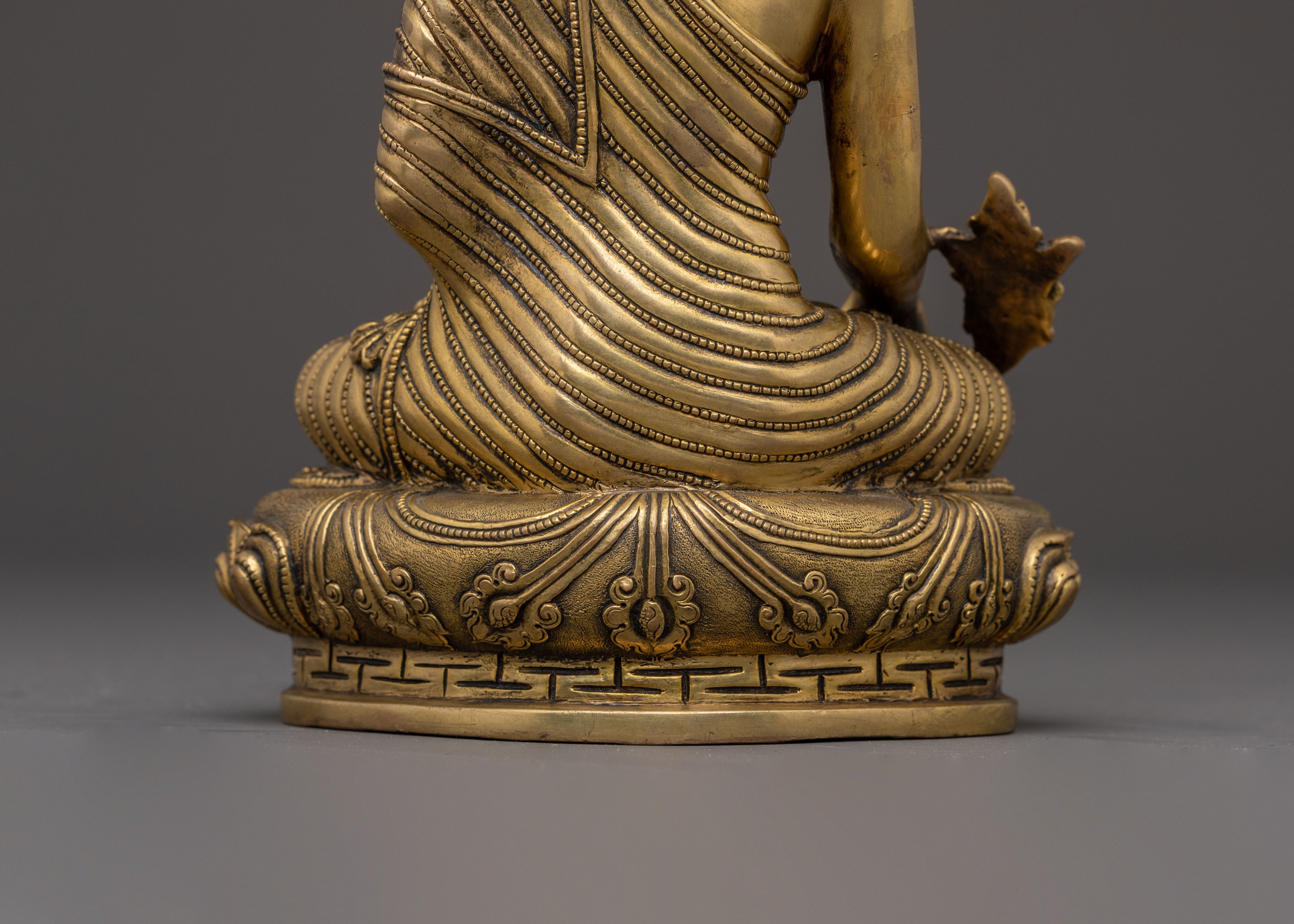 Handcrafted Medicine Buddha Statue | 24K Gold Gilded Sculpture