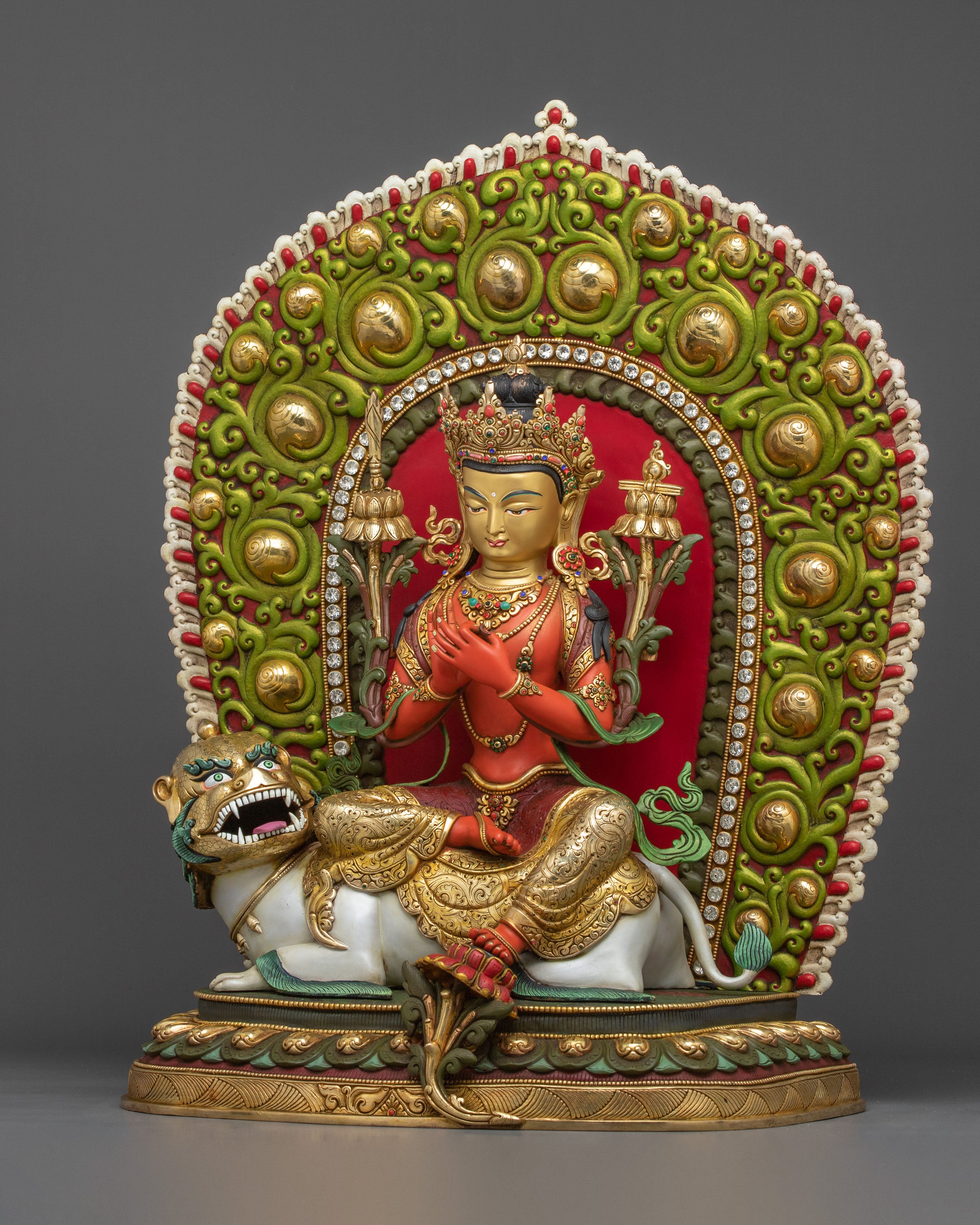 Simhanada Manjushri Statue | Radiant Wisdom Deity
