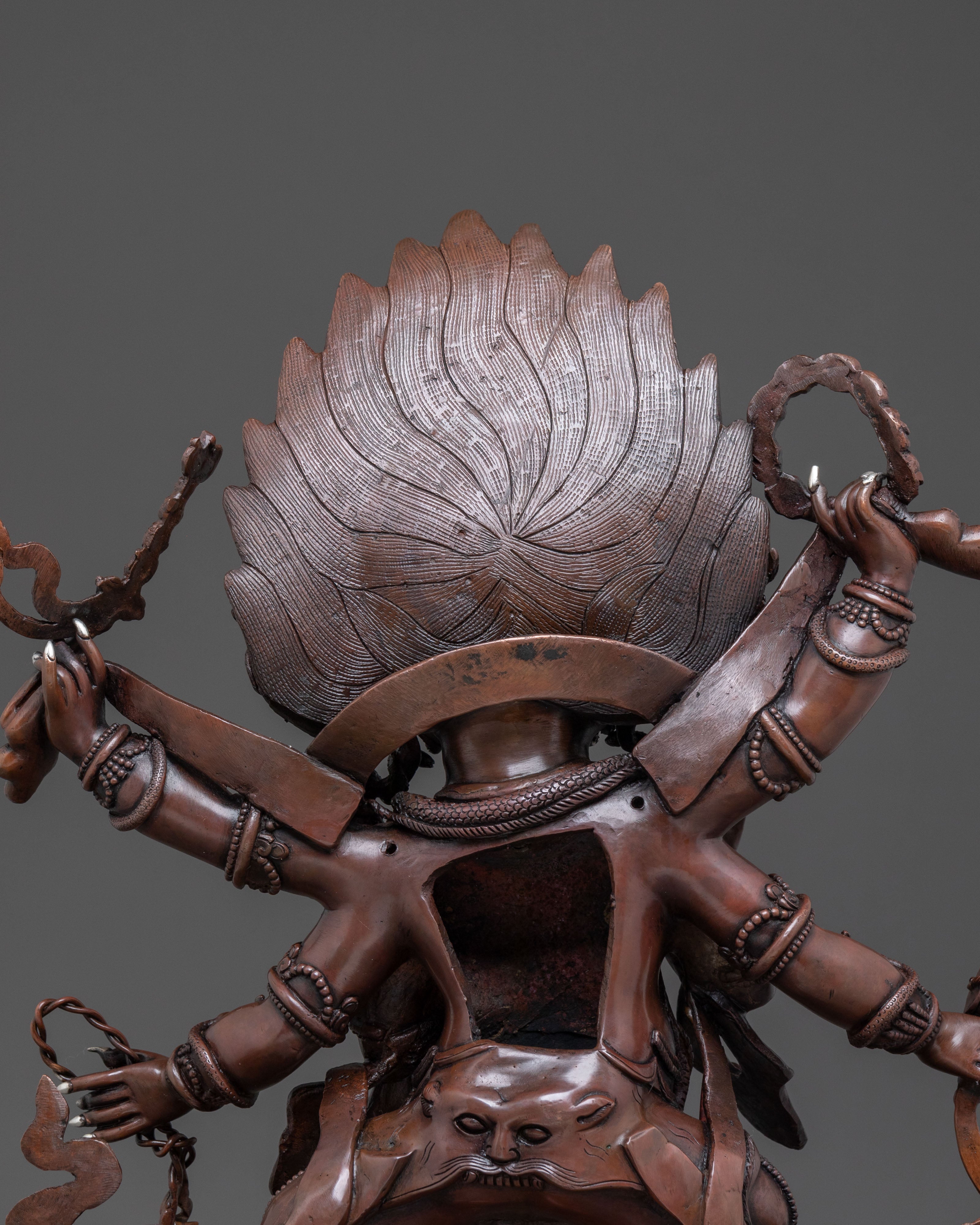 Handcrafted Six-Armed Mahakala Statue – Potent Protector Art