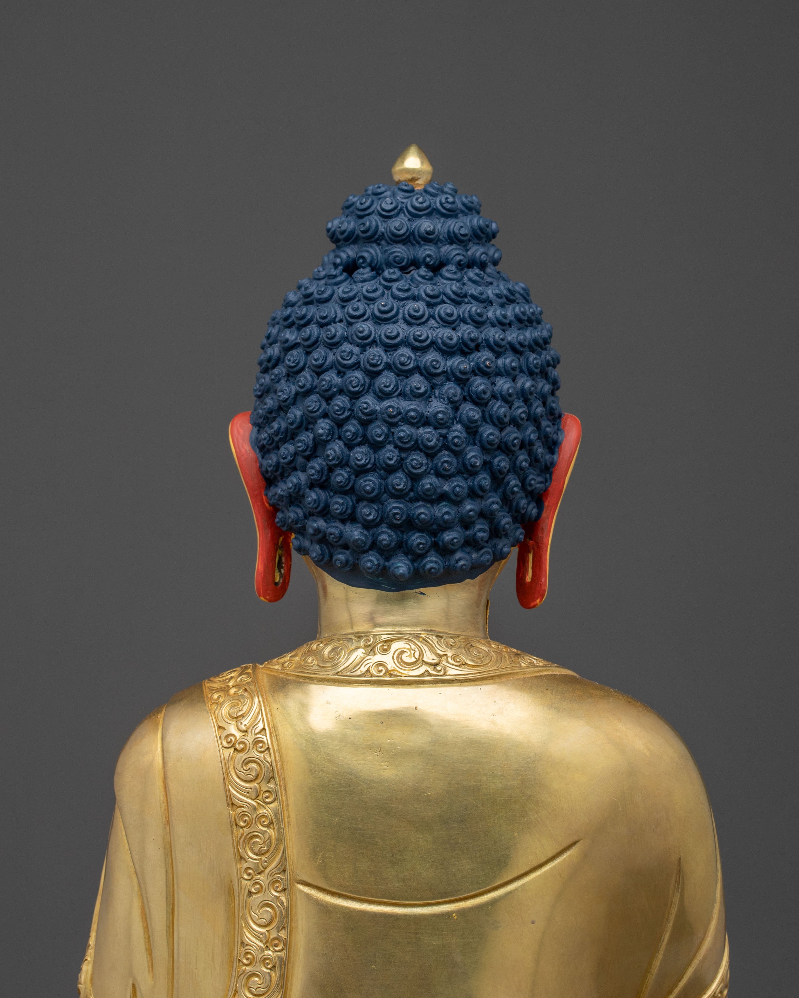 Hand Carved Shakyamuni Buddha Golden Sculpture