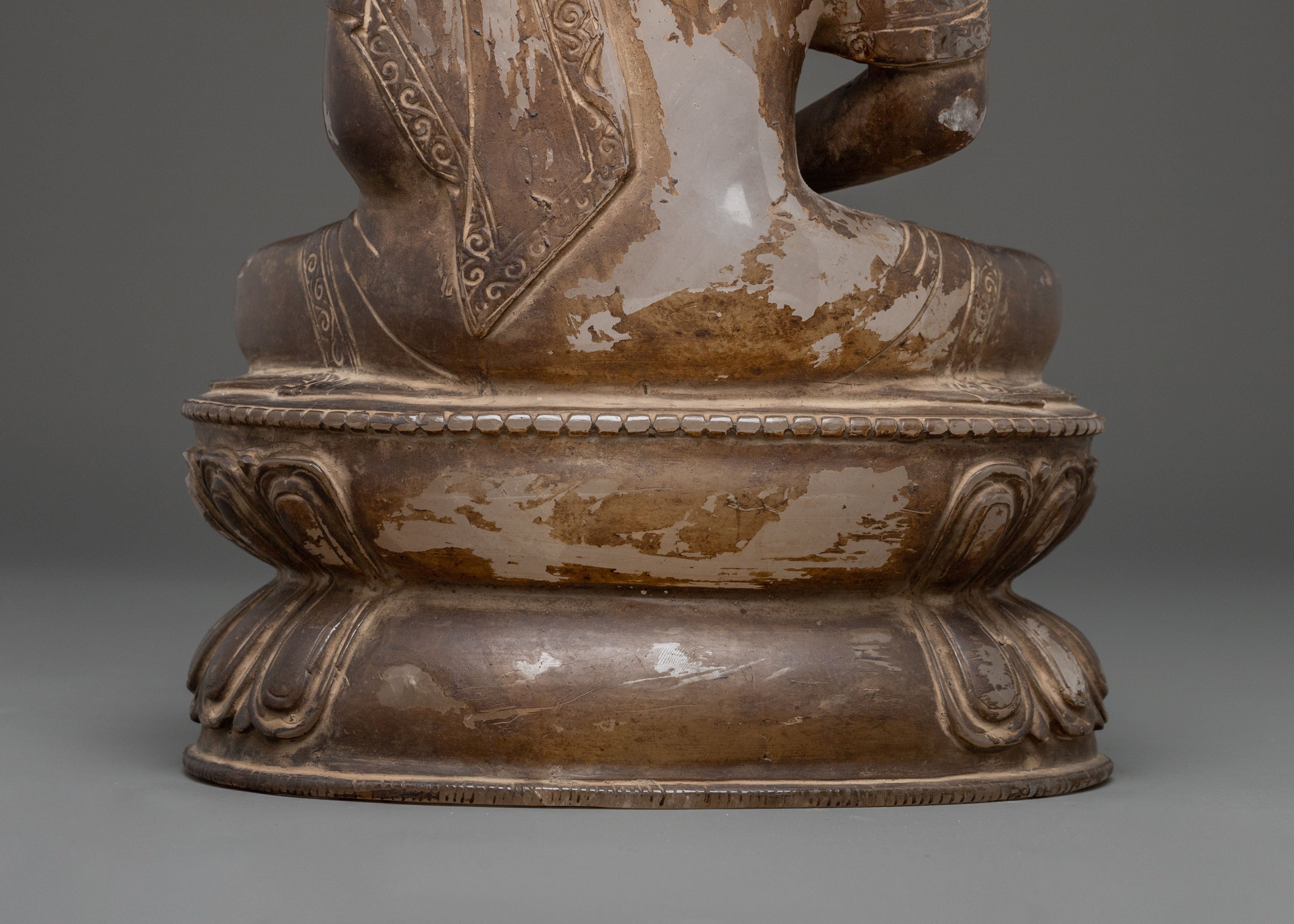 Amitabha Buddha Crystal Statue with Antique Finish