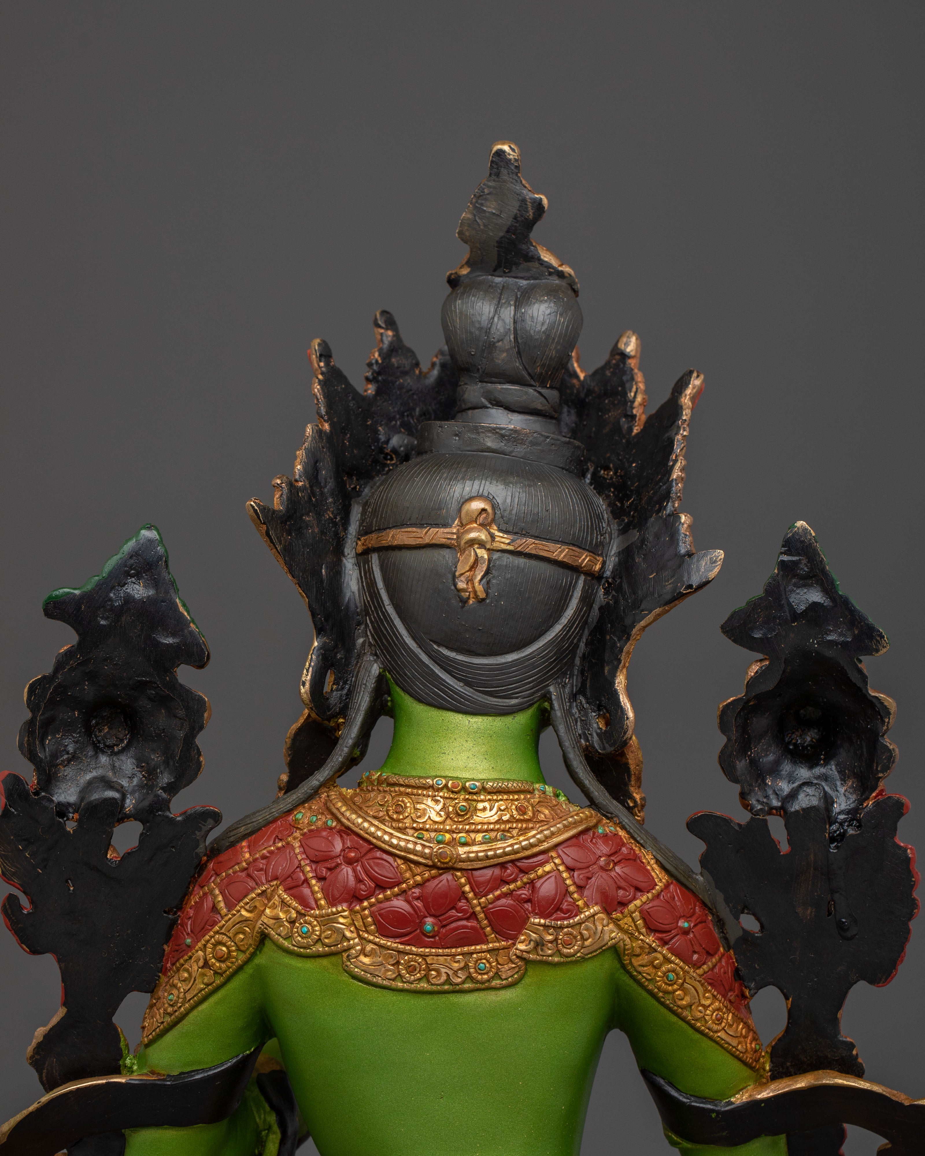 Handcrafted Green Tara Statue for Decor | Tibetan Goddess Figurine