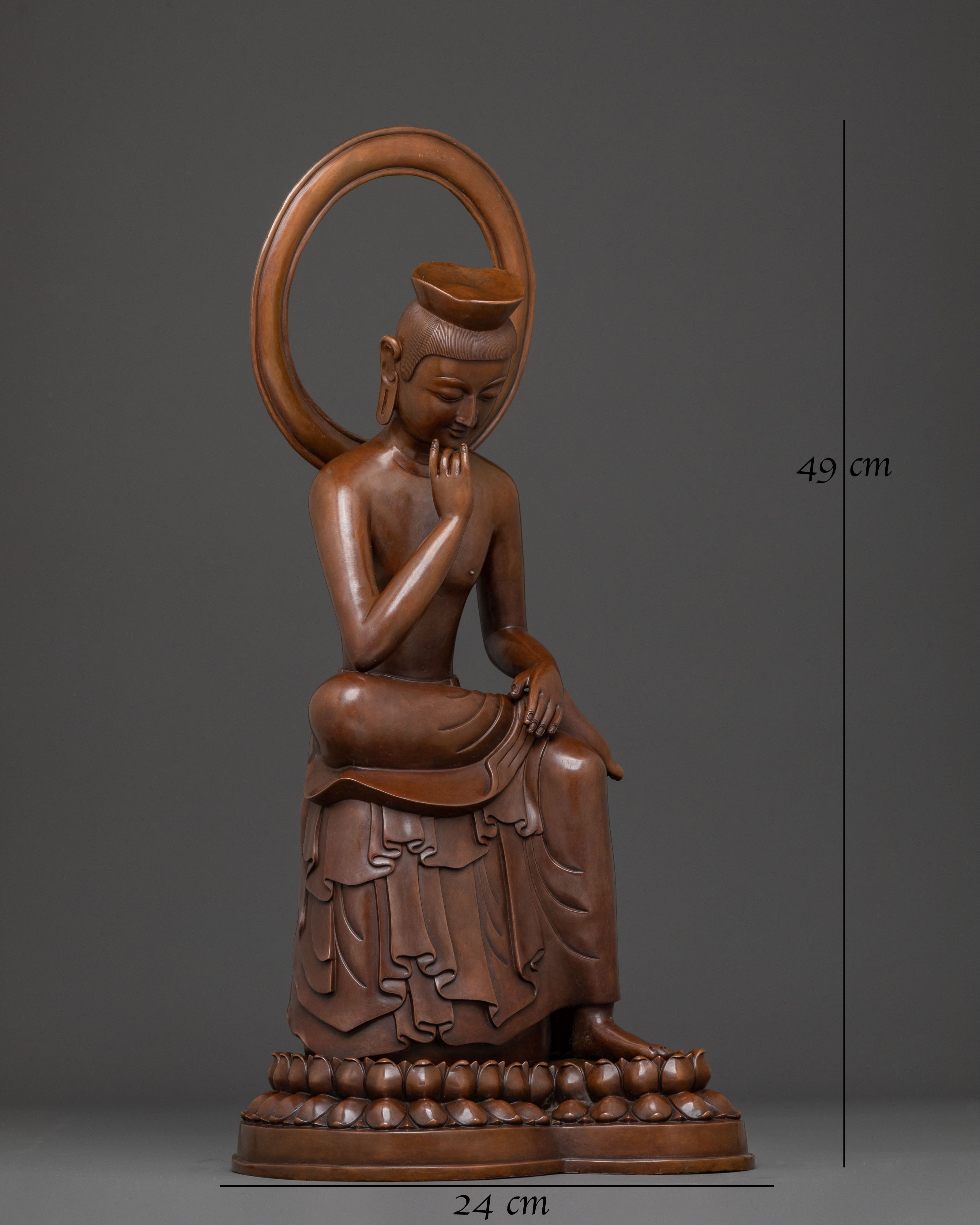 Oxidized Copper Guanyin Statue: Home Altar