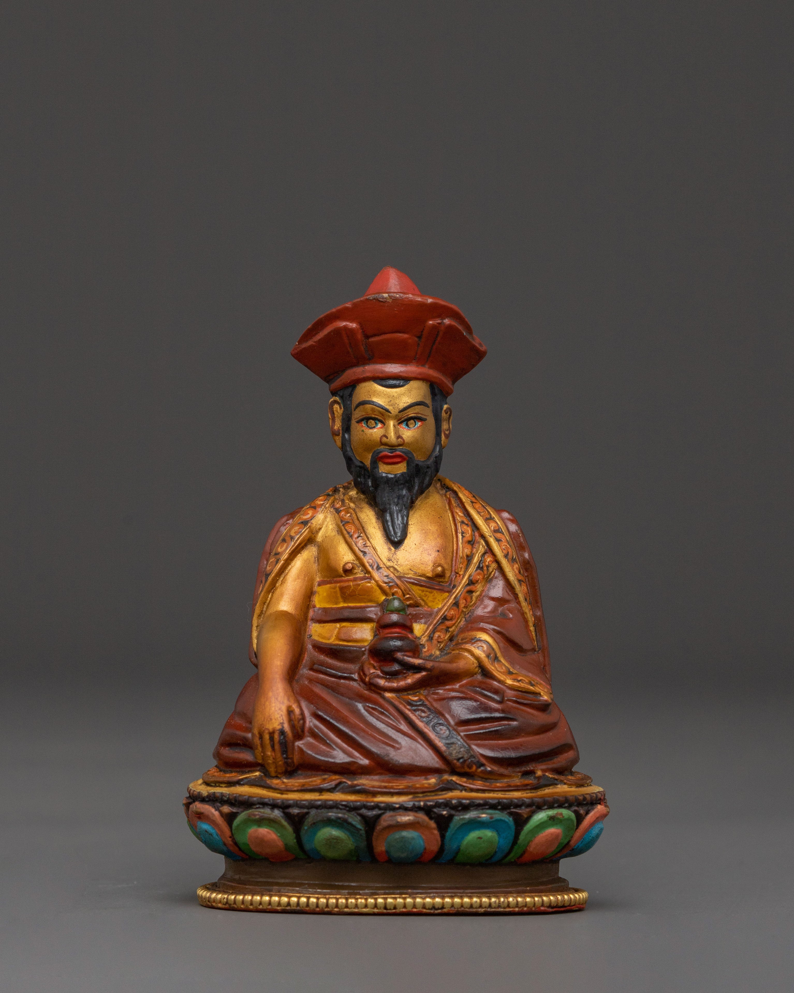 Buddhist Master Guru Shapdum Statue – Handcrafted Copper Sculpture