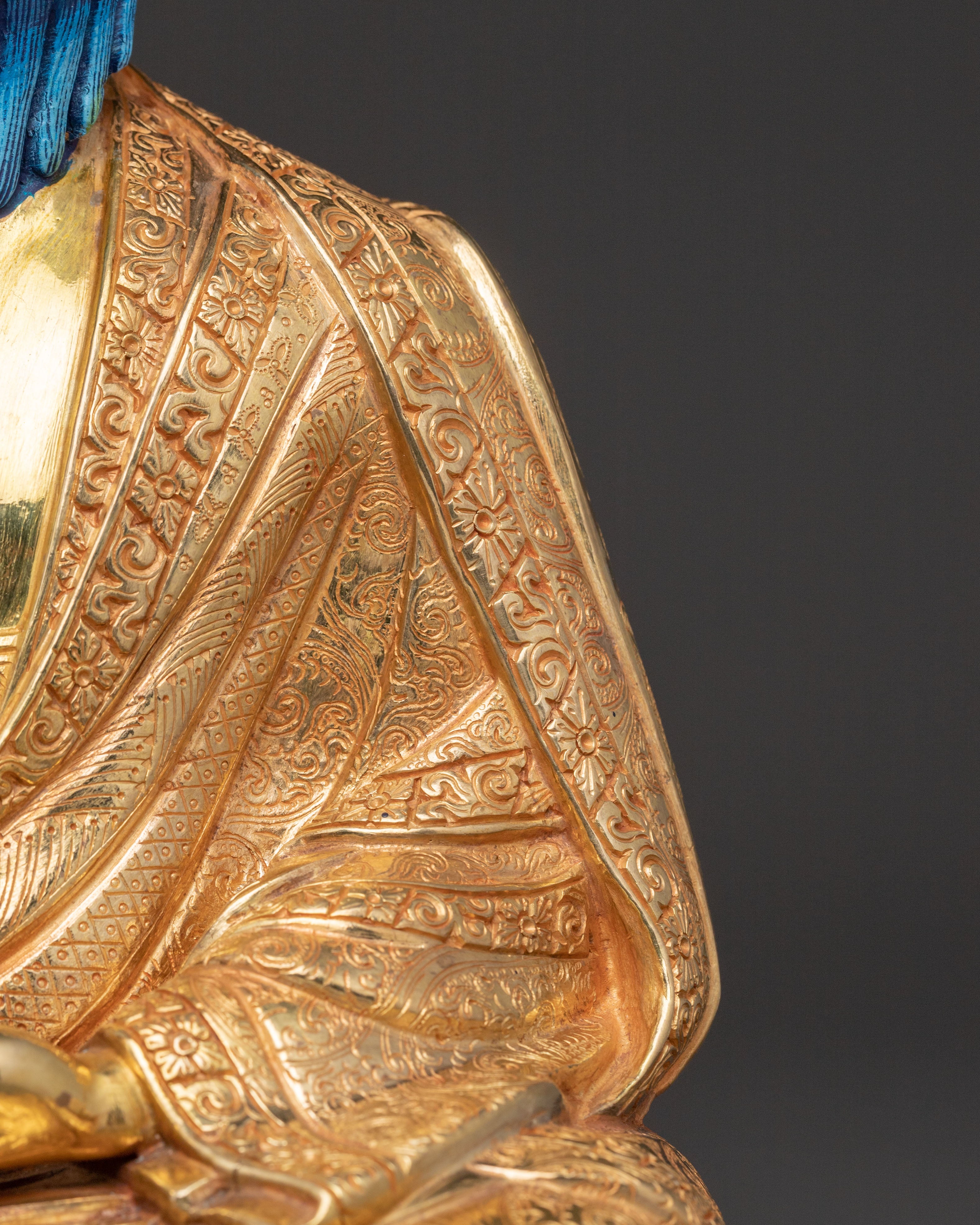 Guru Shapdum 24K Gold Gilded Statue: Divine Radiance