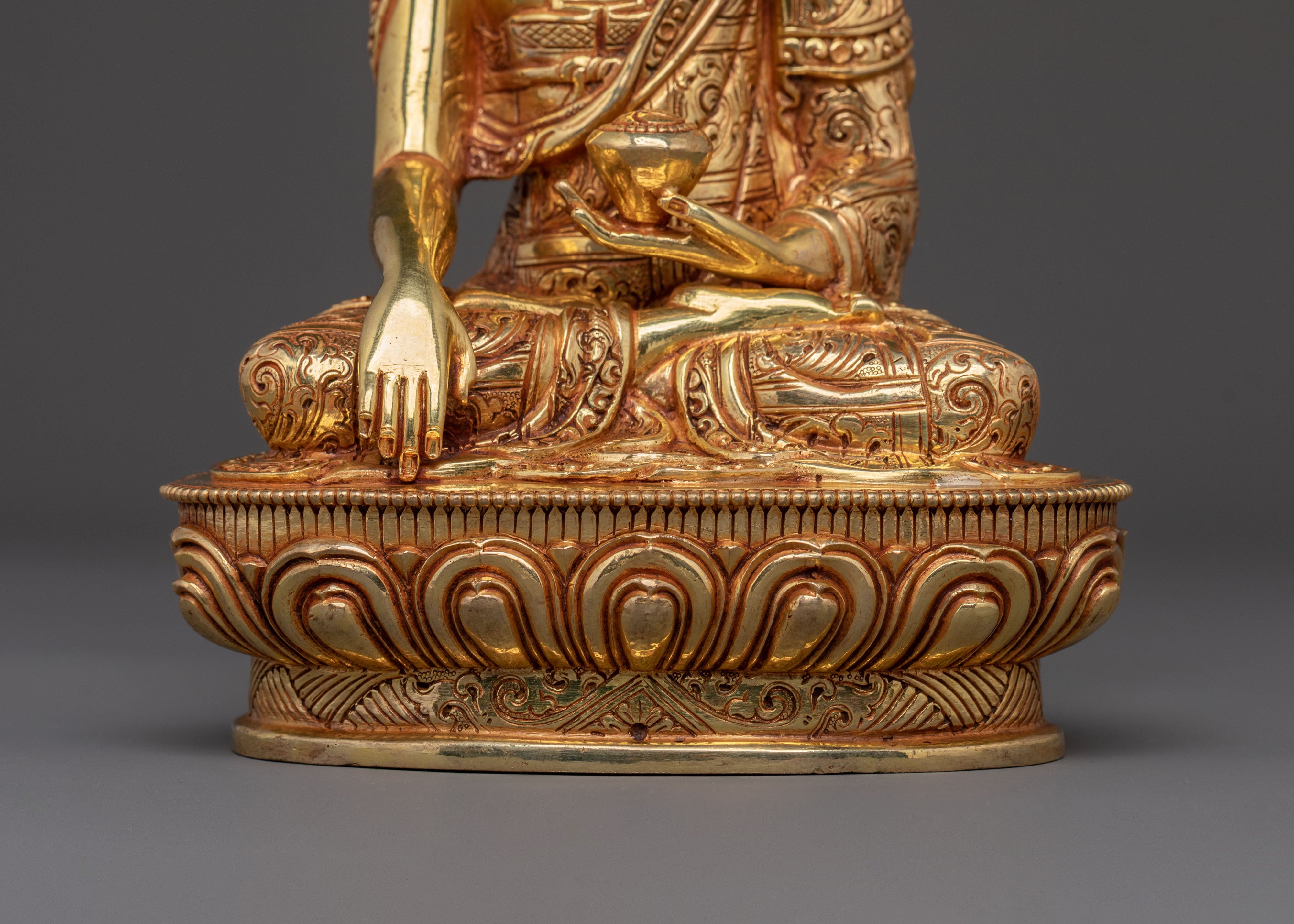 Spiritual Three Buddhas Golden Statue Set