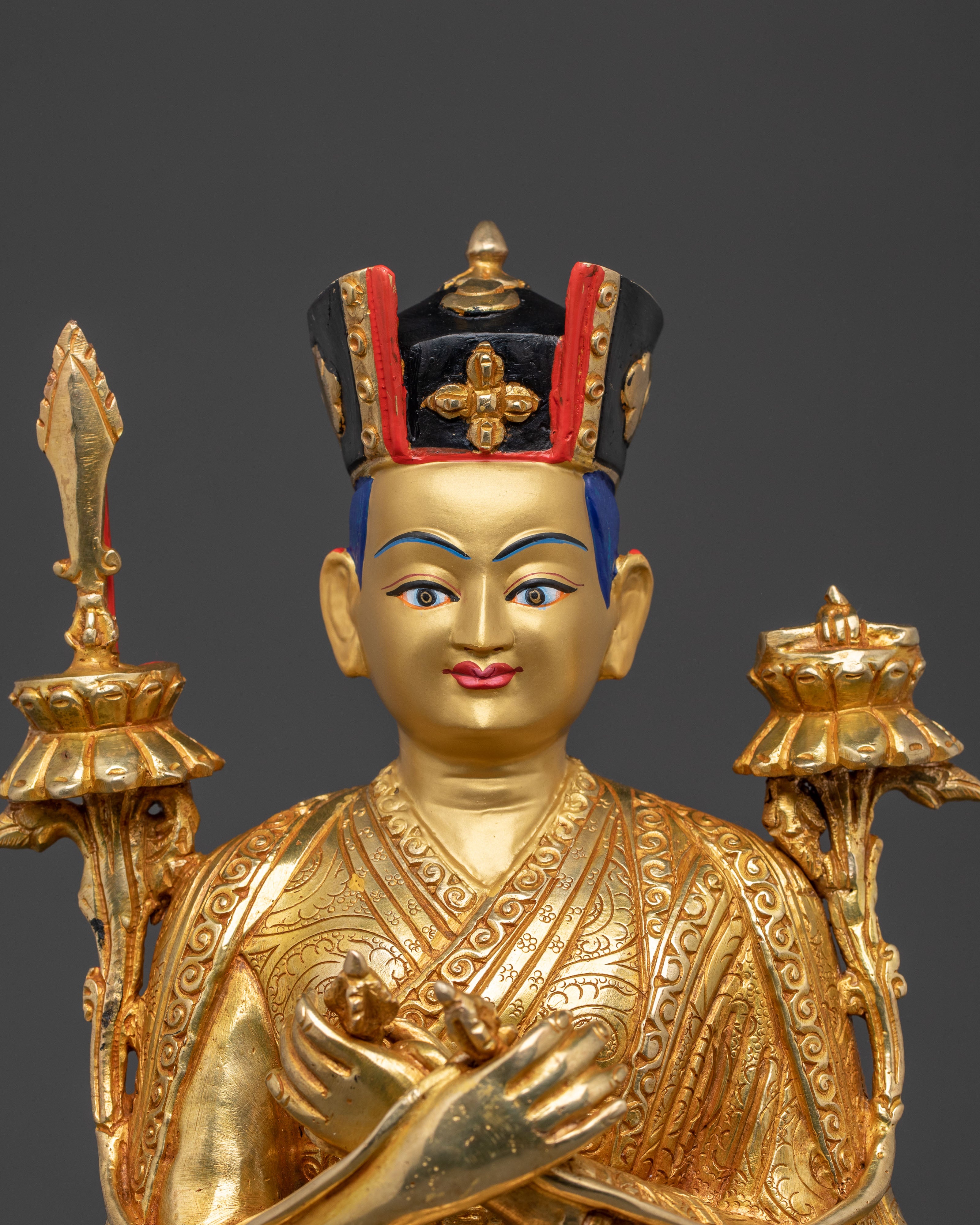 16th Karmapa Spiritual Statue – 24K Gold Gilded Copper