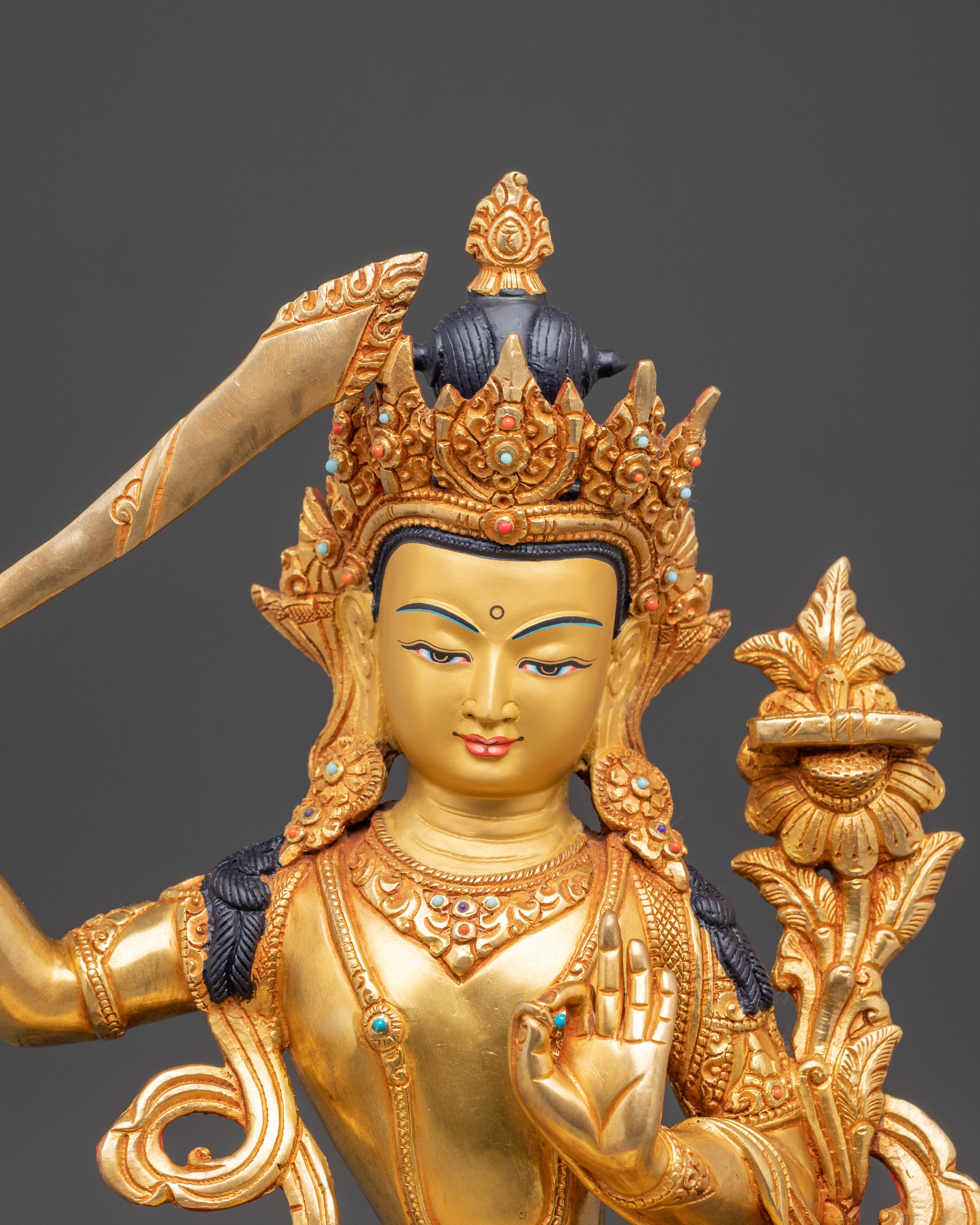 Manjushri Statue: The Flaming Sword | Buddhist Wisdom Idol