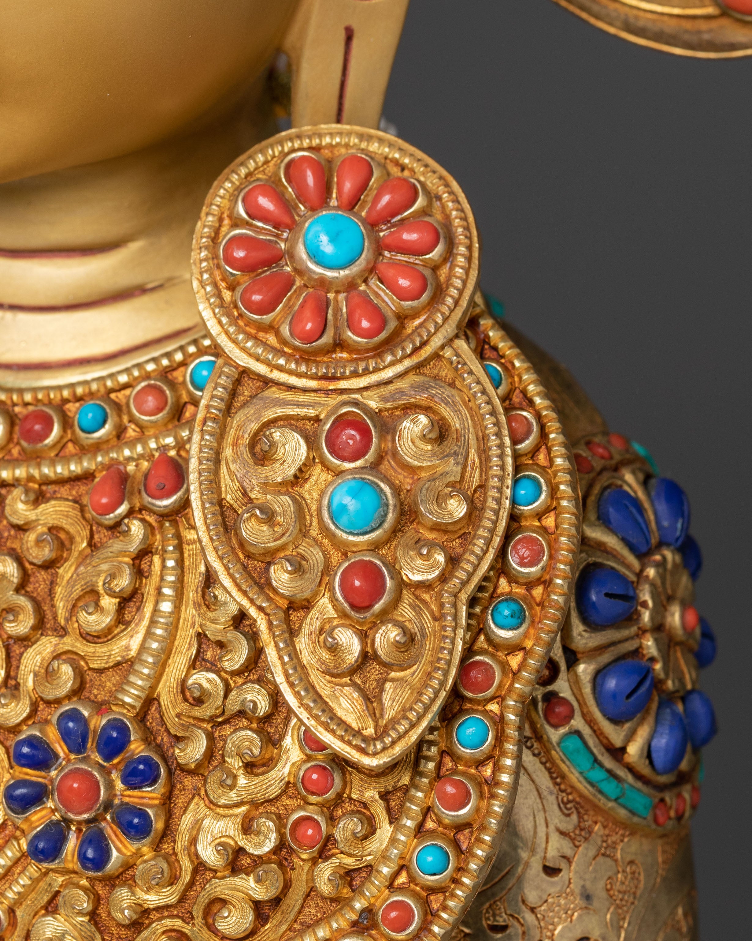 Crown Shakyamuni Buddha On Throne | Altar Decor