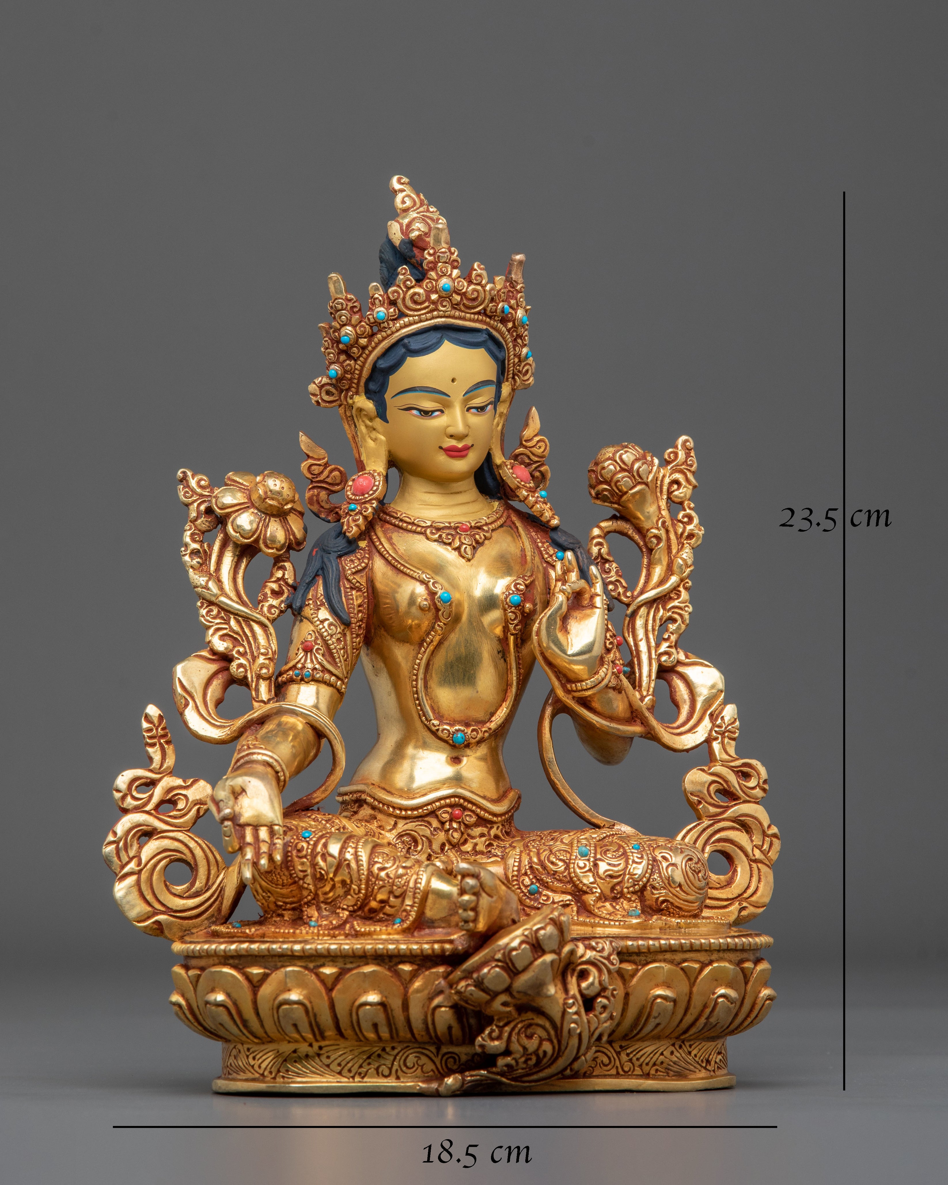Green Tara Statue | Radiant Tibetan Goddess Figurine